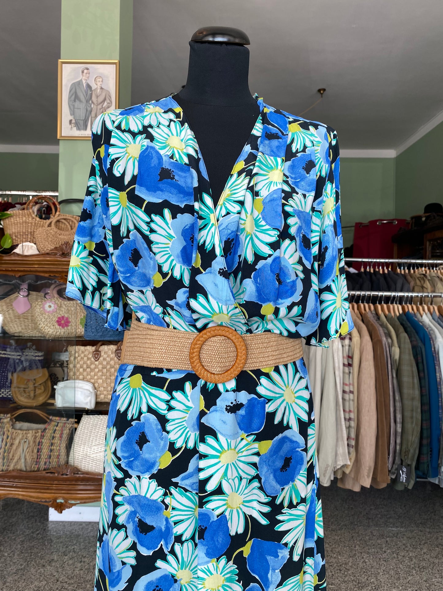 Abito con margherite in seta - TG. 48/50