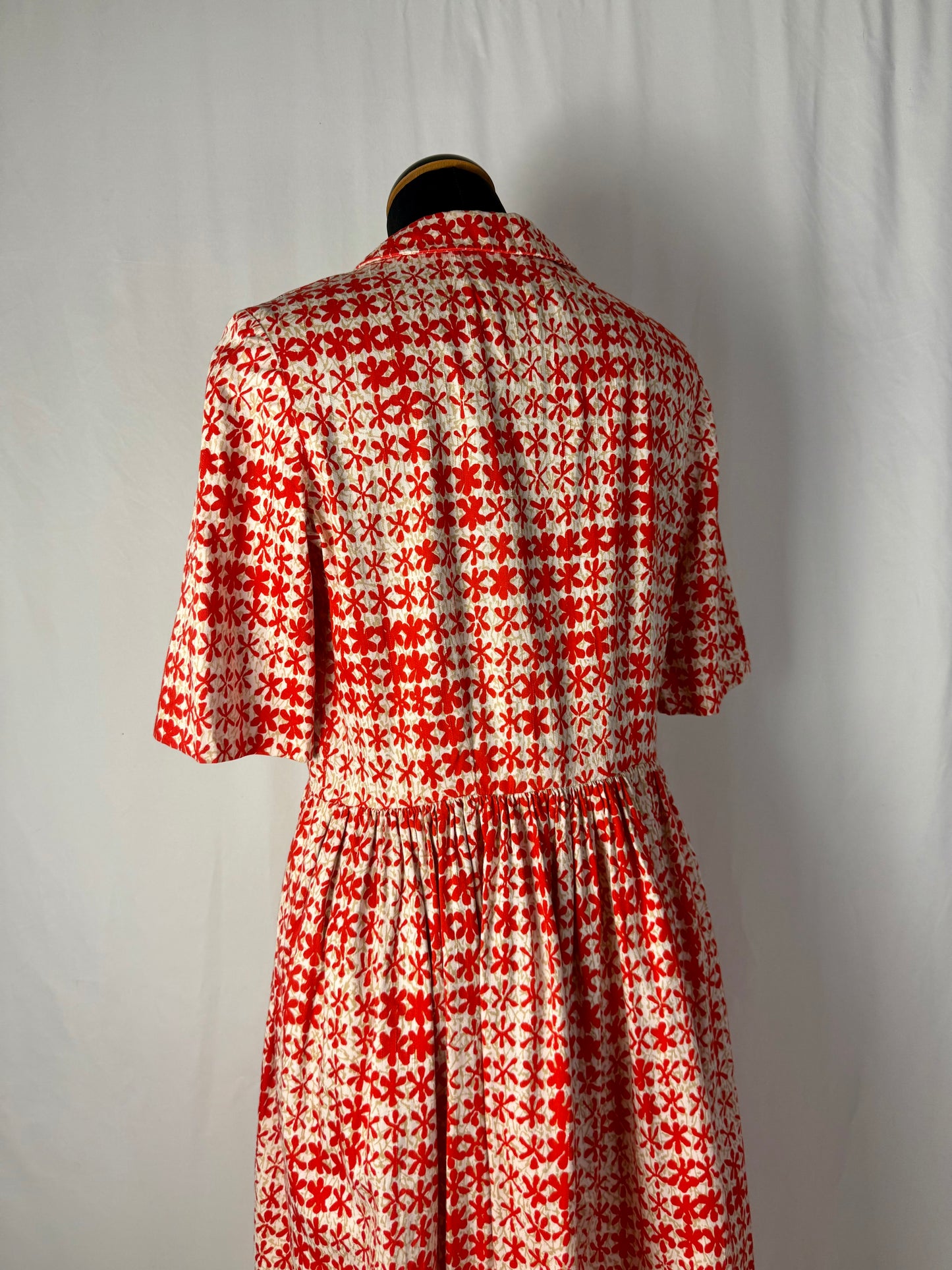 Abito anni ‘50 con fiori rossi - TG. 42