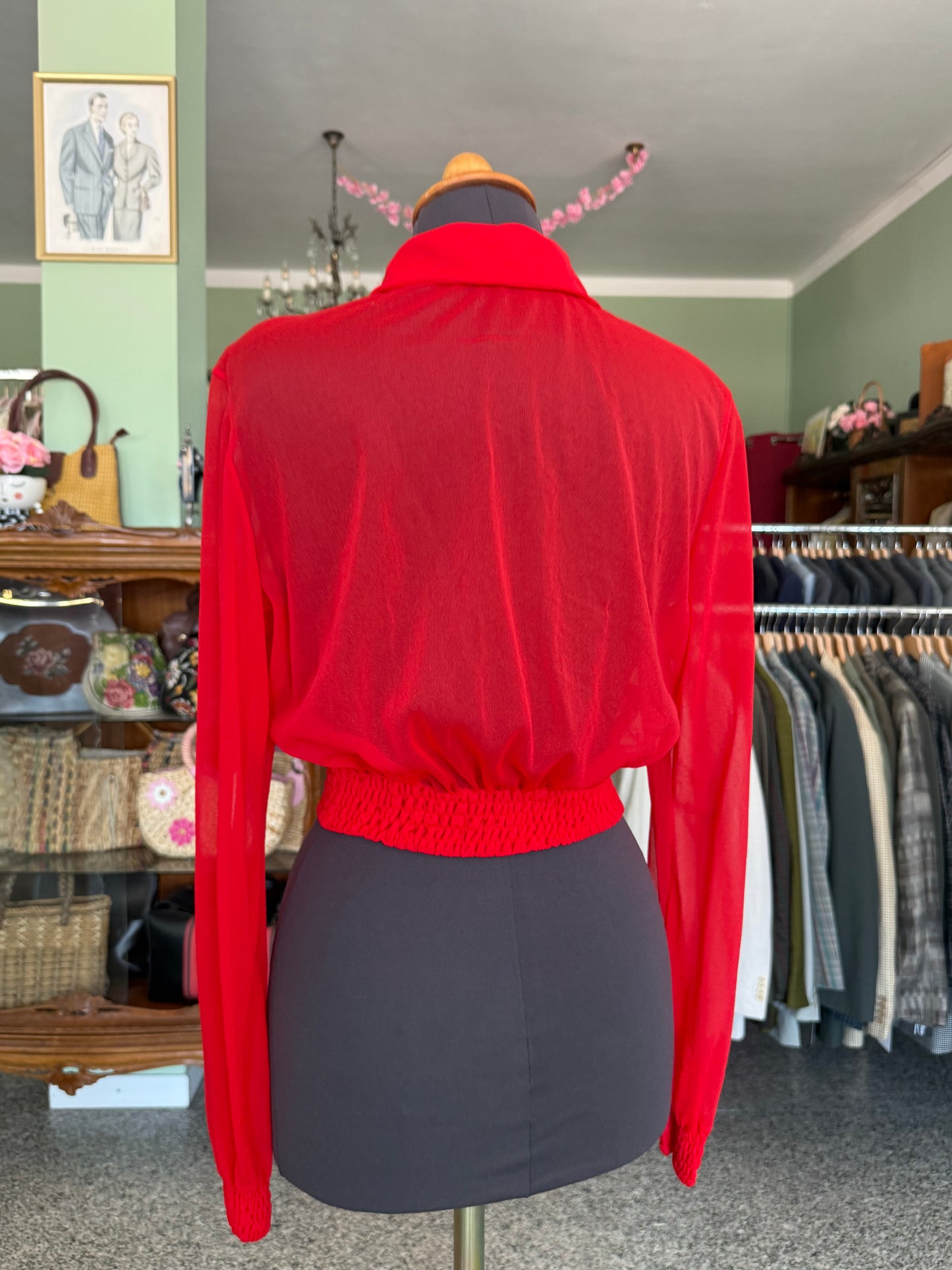 Camicia crop anni ’80 con paillettes - TG. 40/42