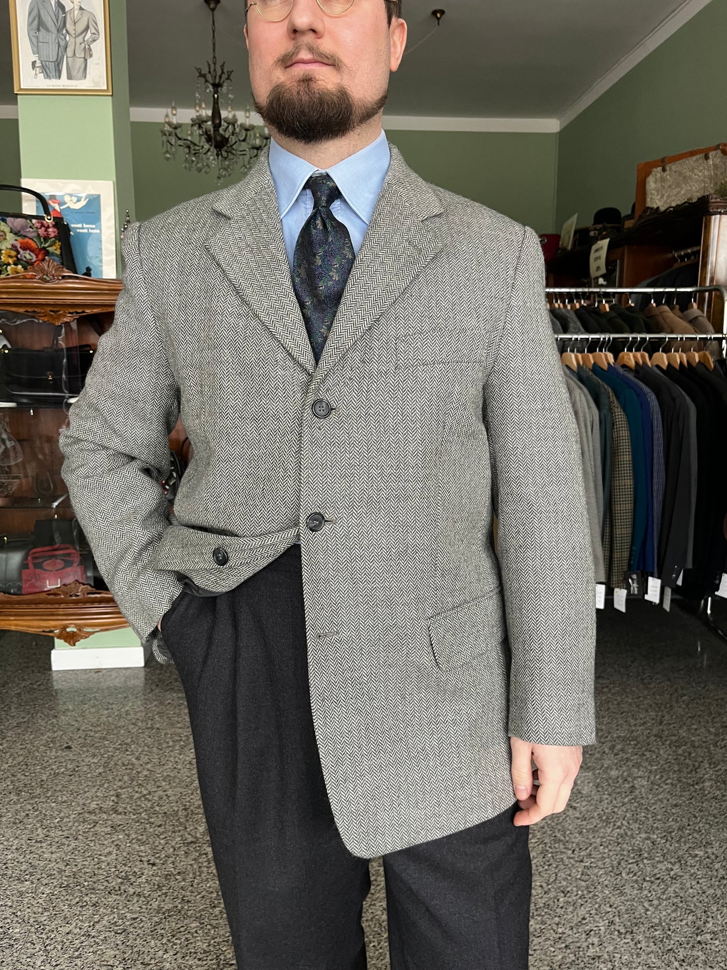 Giacca anni ‘80 tweed tg. 52-54