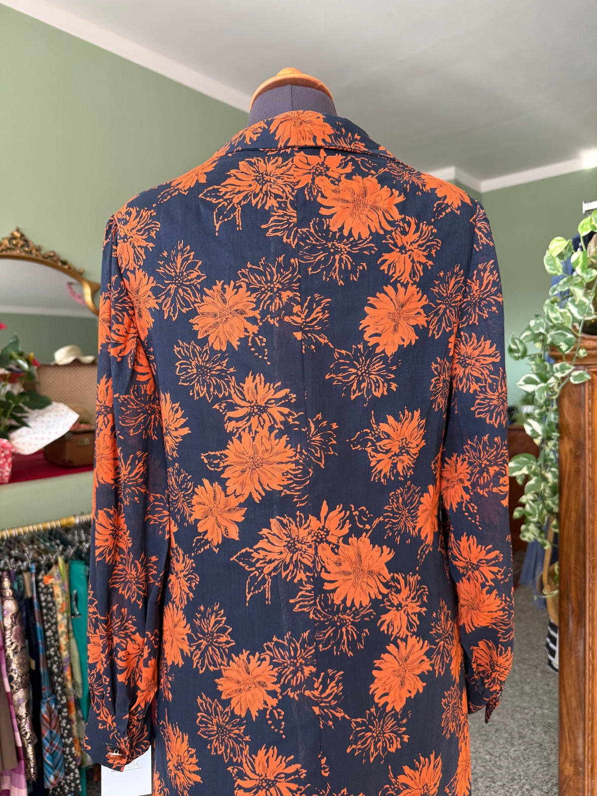 Abito sartoriale anni ‘70 blu e arancio - TG. 42