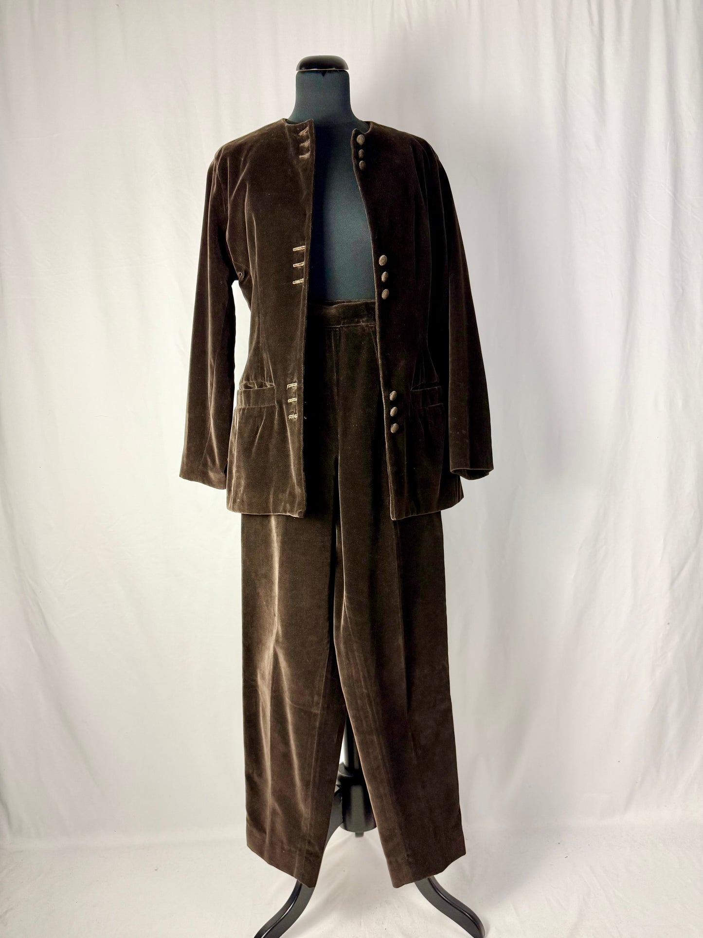 Completo in velluto di cotone marrone fondente - TG. 38