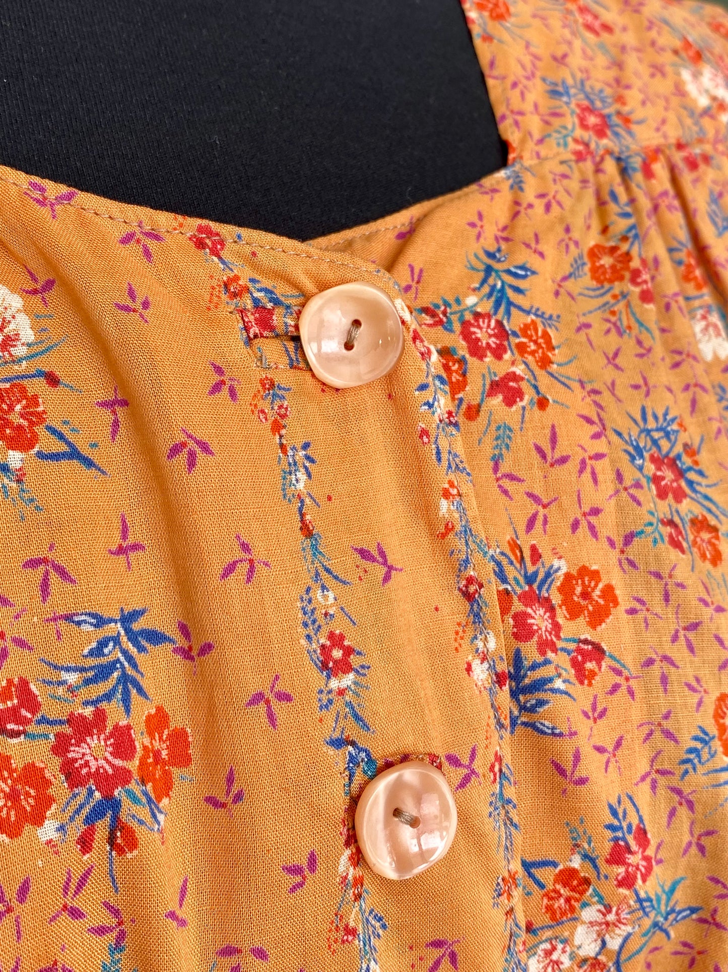 Abito romantico anni ’70 in mussola di cotone – fatto a mano - TG. 44/46