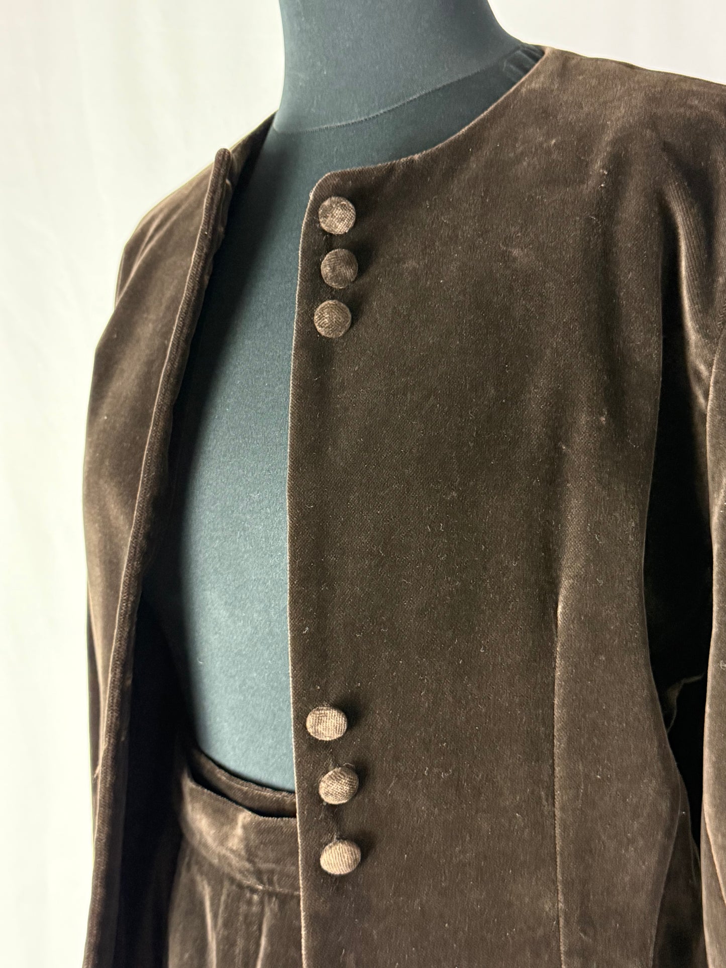 Completo in velluto di cotone marrone fondente - TG. 38