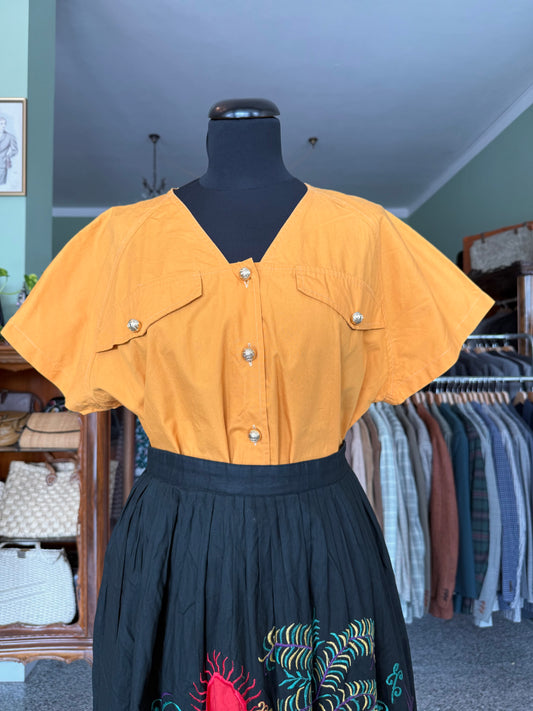 Camicia giallo ocra in cotone - TG. 46 circa