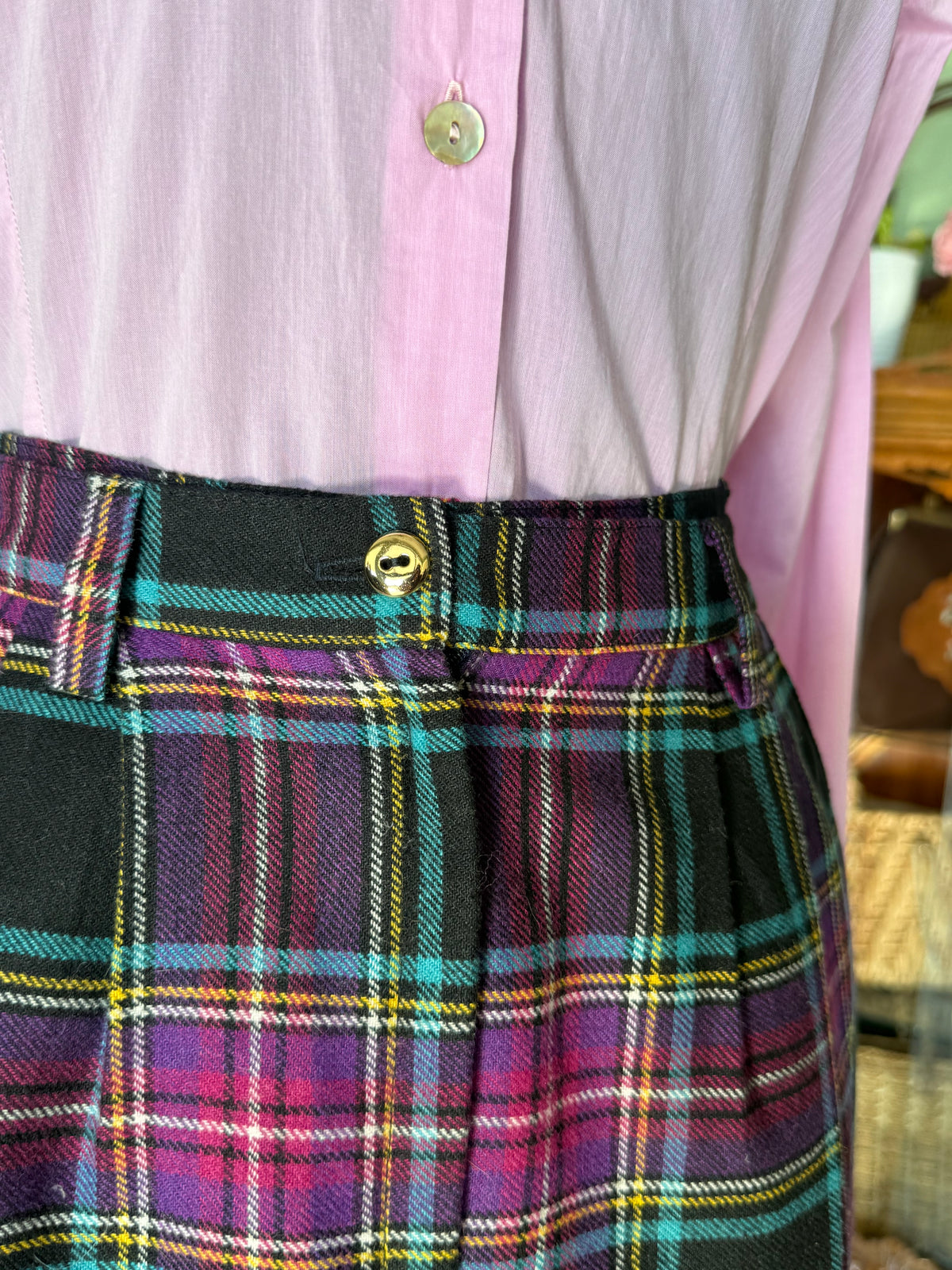 Pantaloncini in lana tartan - TG. 38
