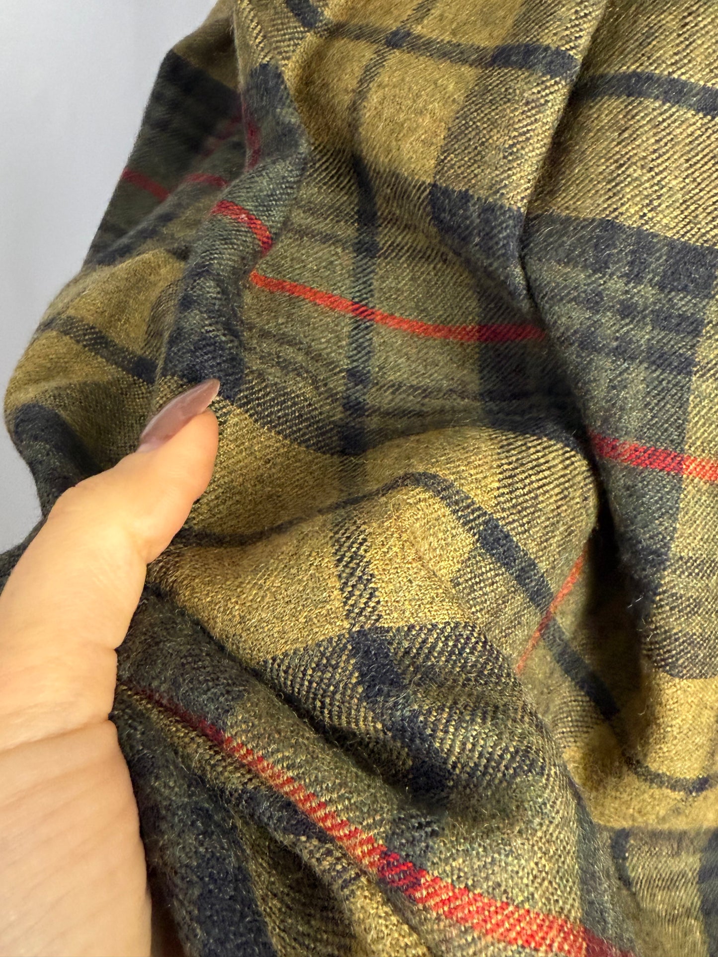 Gonna Scozzese in Lana con Pieghe e Abbottonatura Frontale - TG. 46/48