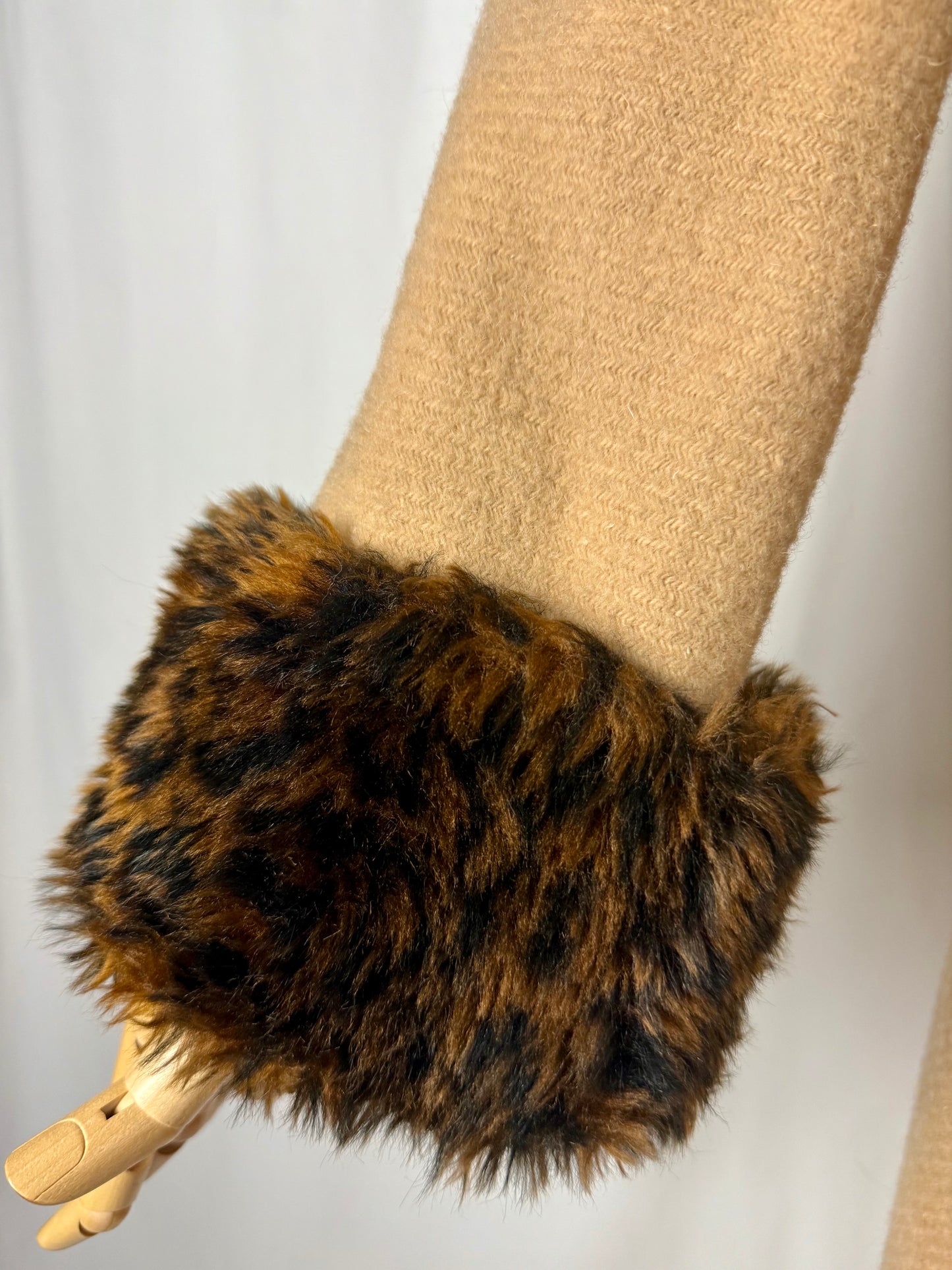 Cappotto in pura lana con eco pelliccia leopardata - TG. 42