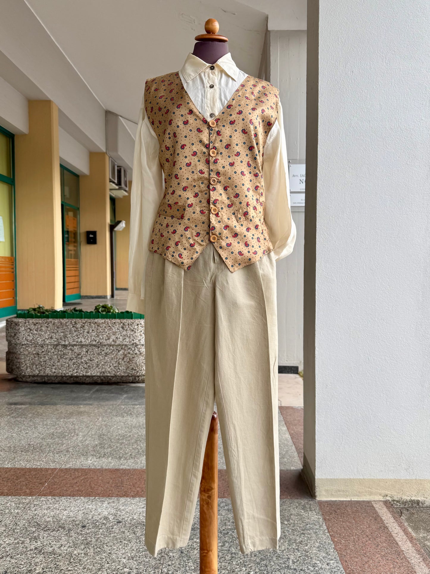 Pantaloni in lino e cotone - TG. 40