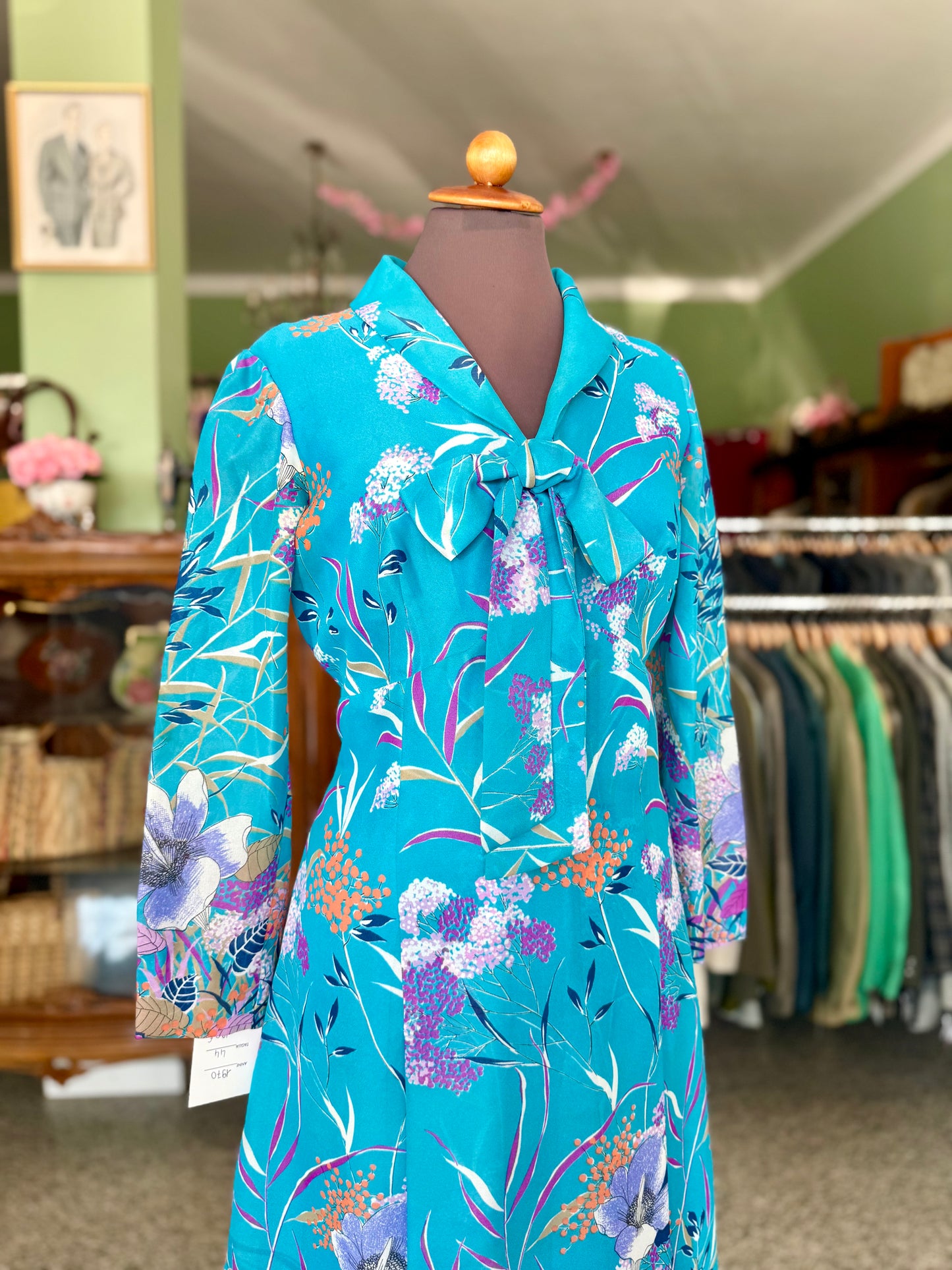 Maxi dress anni ‘70 turchese - TG. 44
