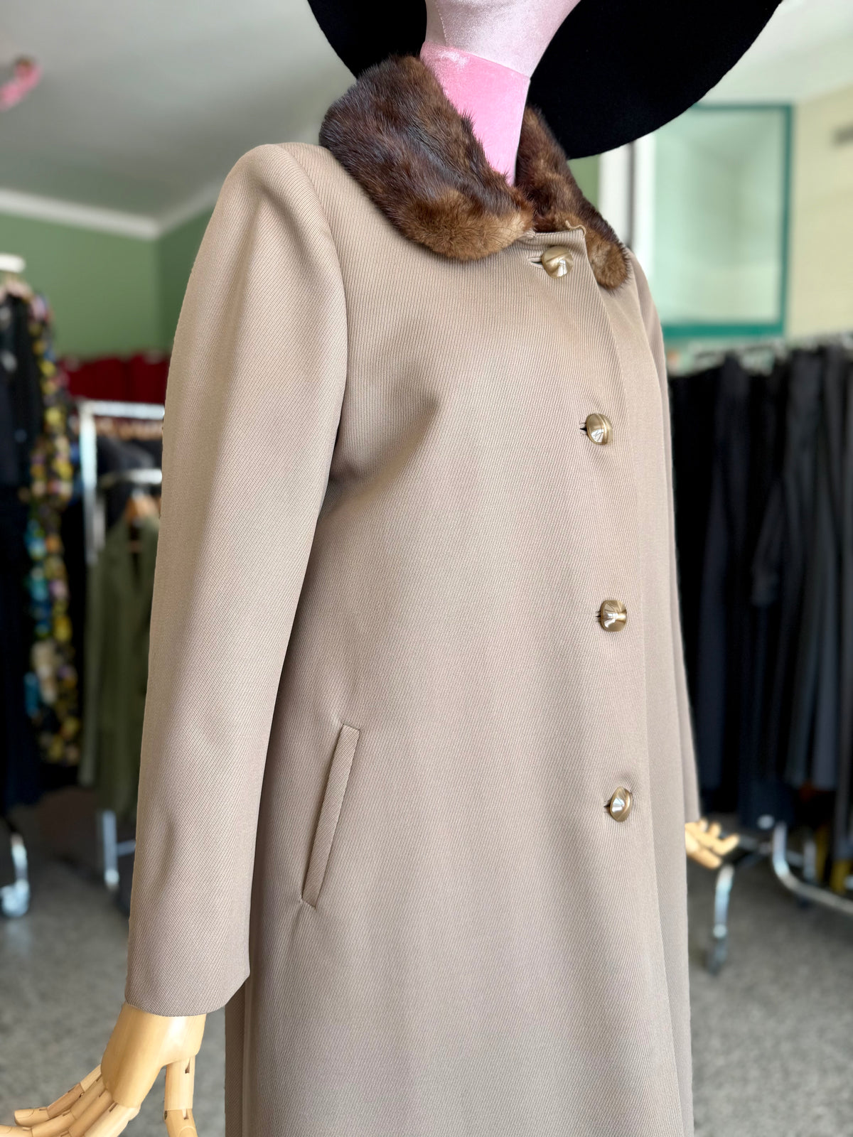 Cappotto sartoriale anni ‘60 tortora - TG. 44/46