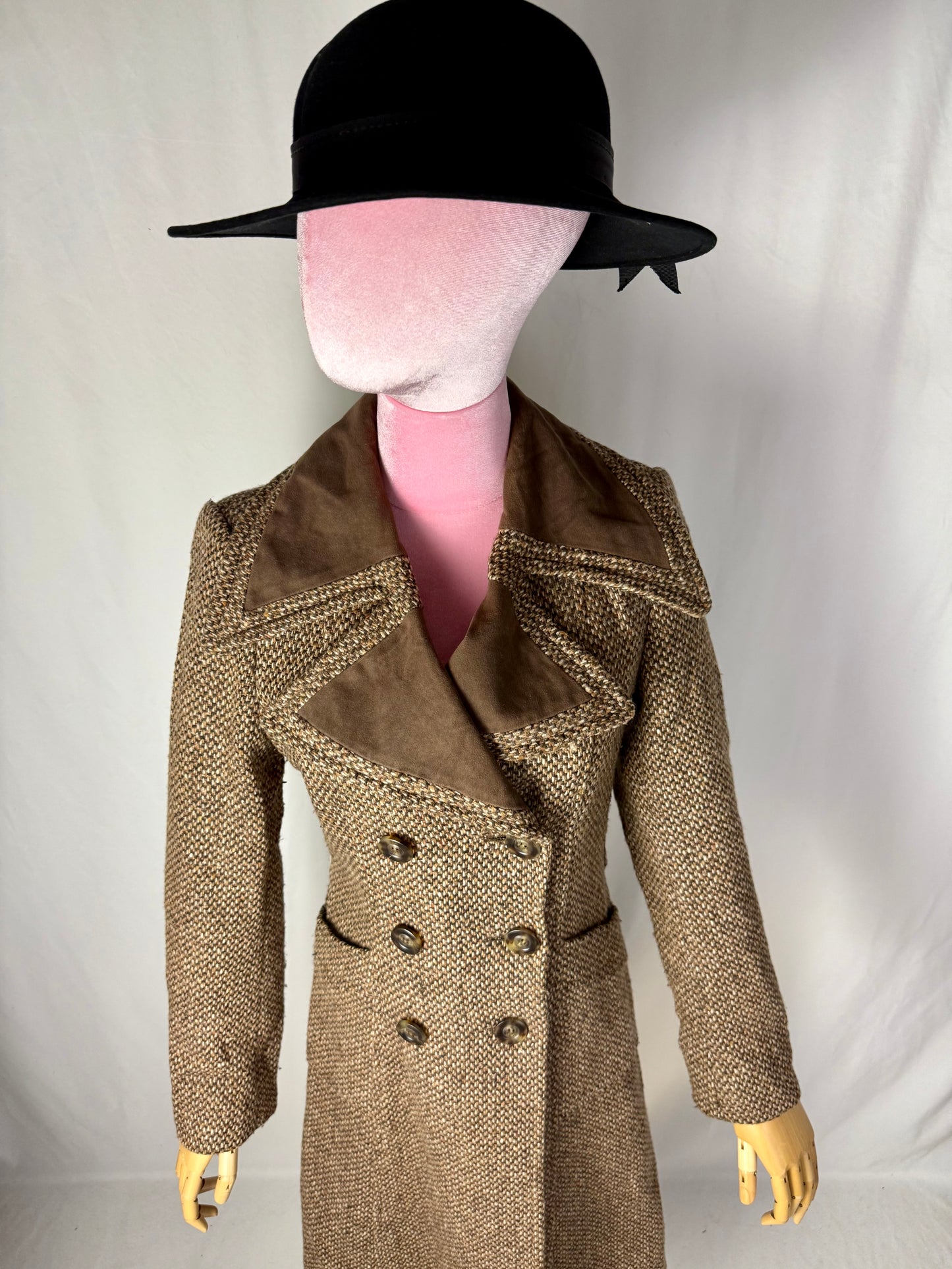 Cappotto anni ‘70 con maxi colletto a martingala - TG. 38