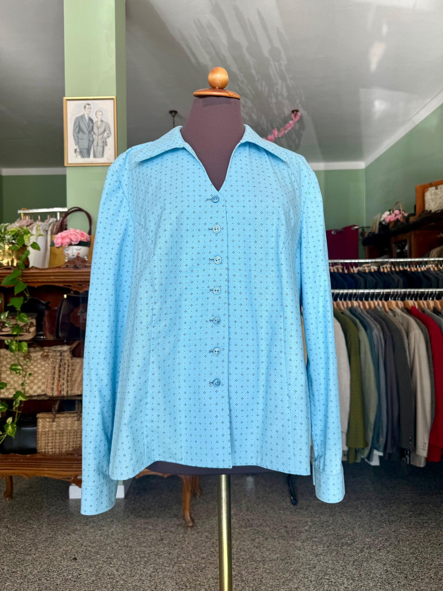 Camicia azzurra anni ‘70 - TG. 46/48