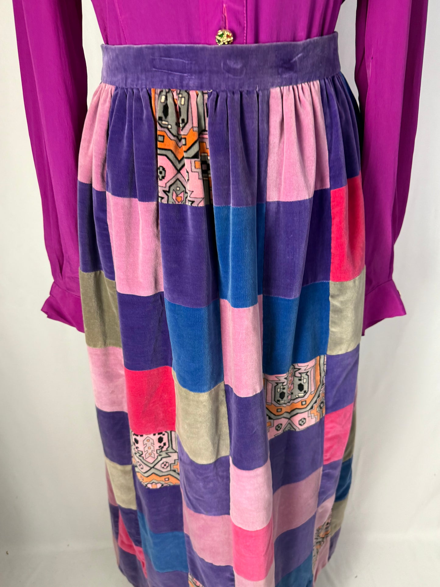 Maxi gonna anni ‘70 in velluto - TG. 44