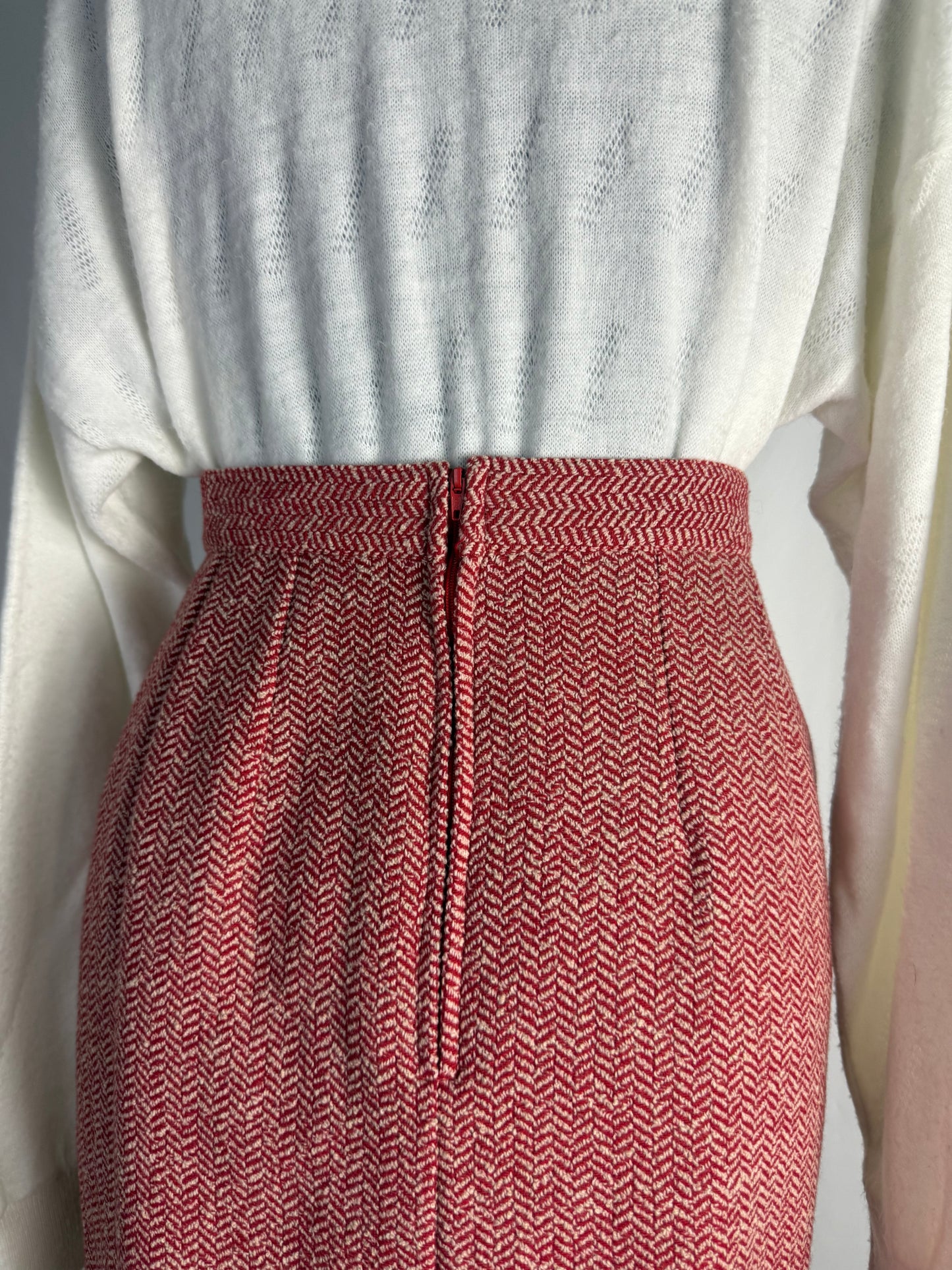 Gonna anni ‘80 lana a spina di pesce - TG. 44