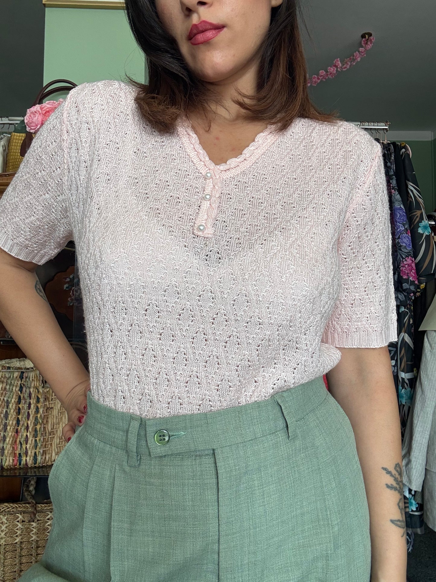 Maglia rosa pastello - TG. M/L