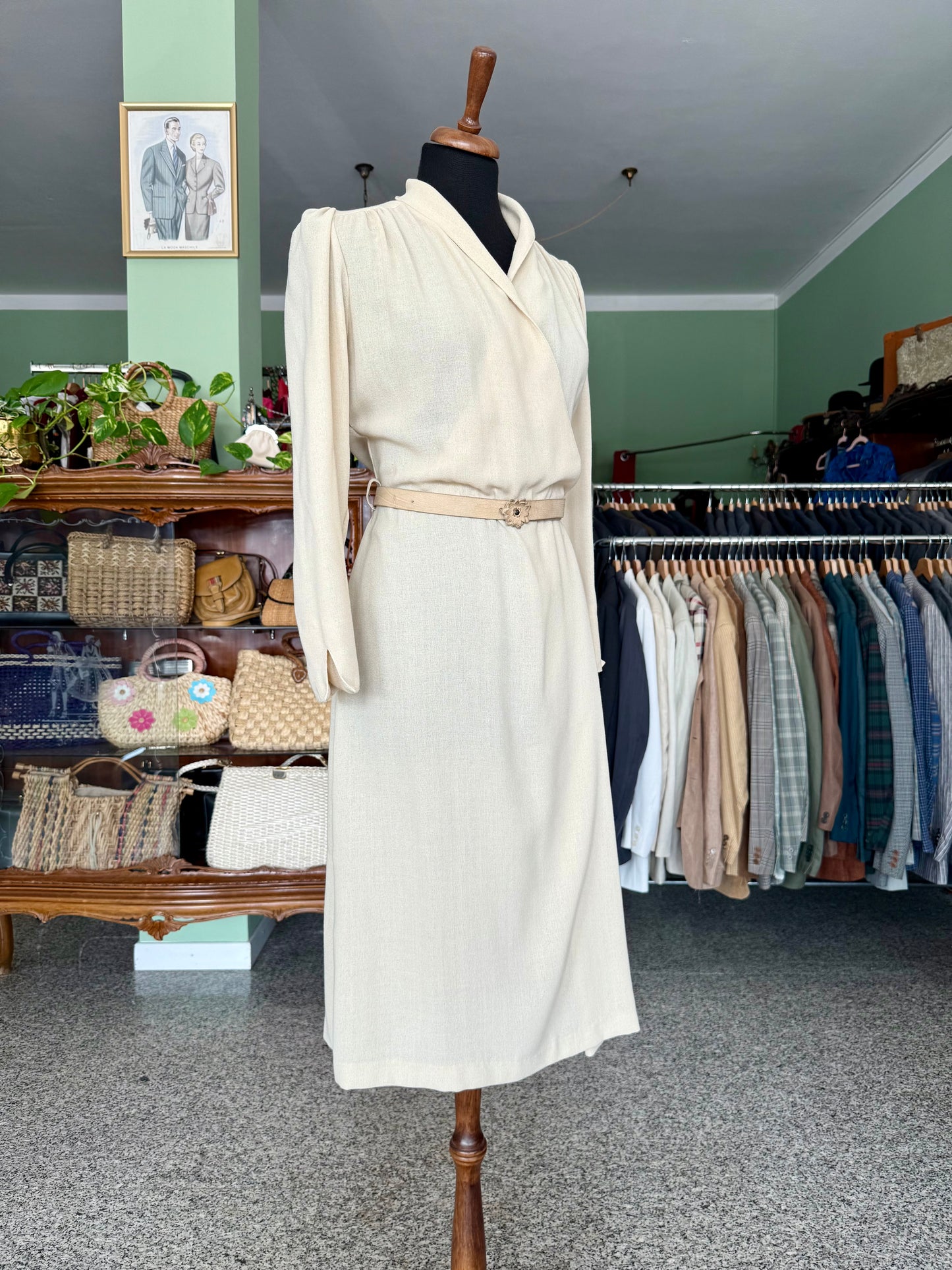 Abito anni ‘70 classico color crema - TG. 42/44