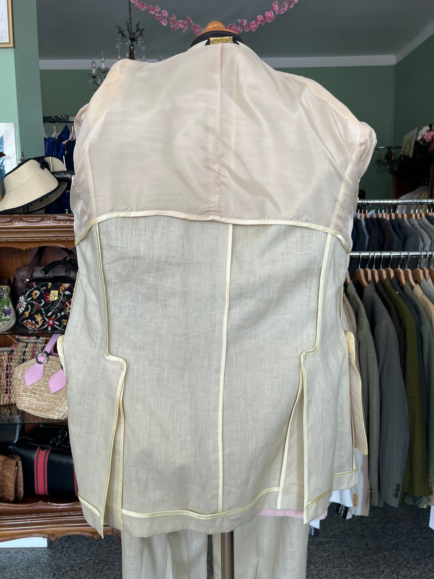 Completo in lino crema NOS tg. 52