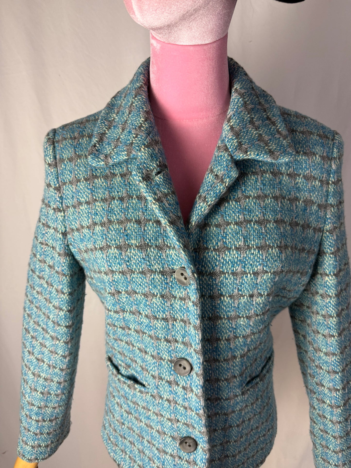 Giacca turchese in tweed - TG. 42