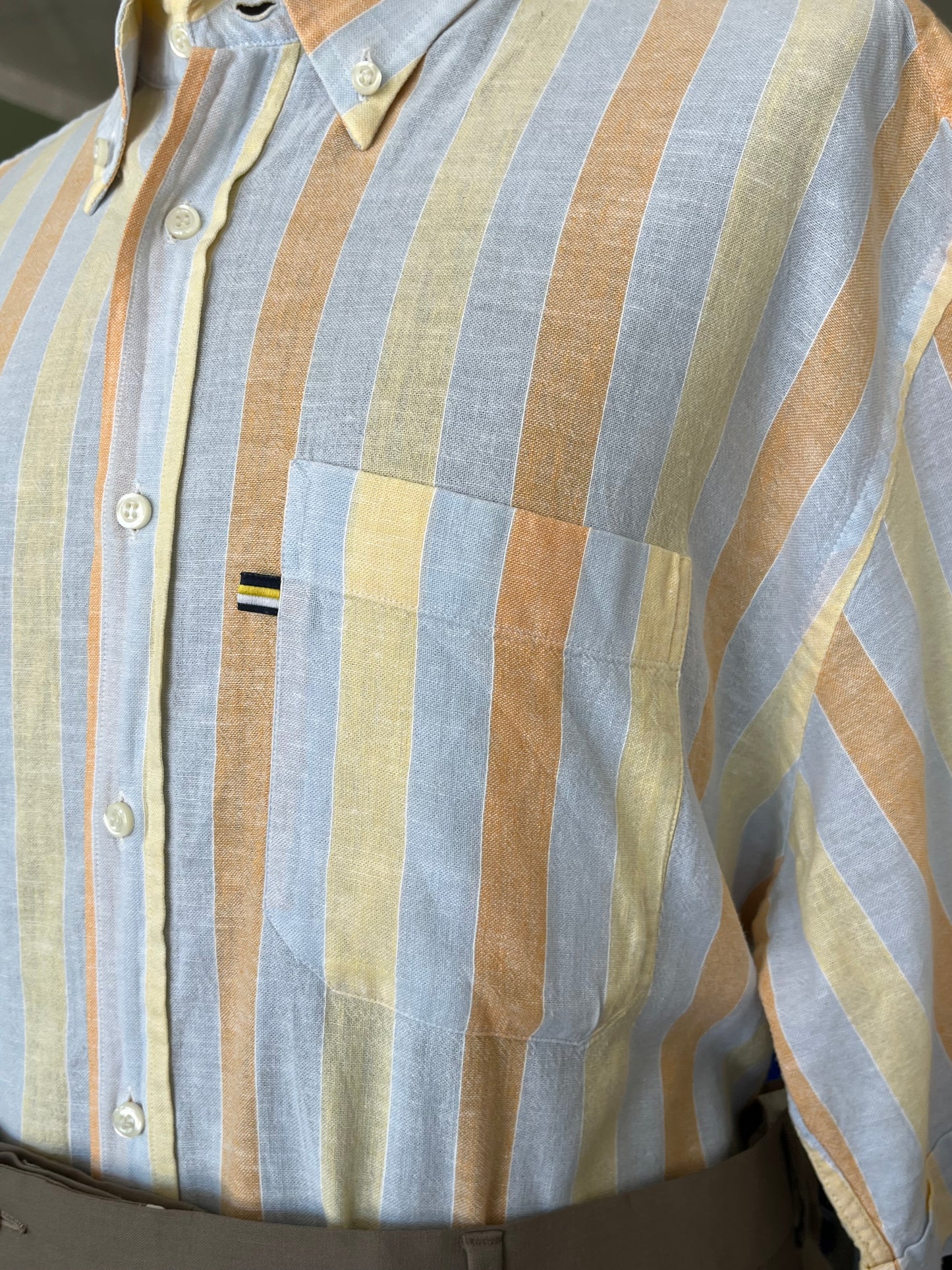 Camicia a maniche corte lino L-XL