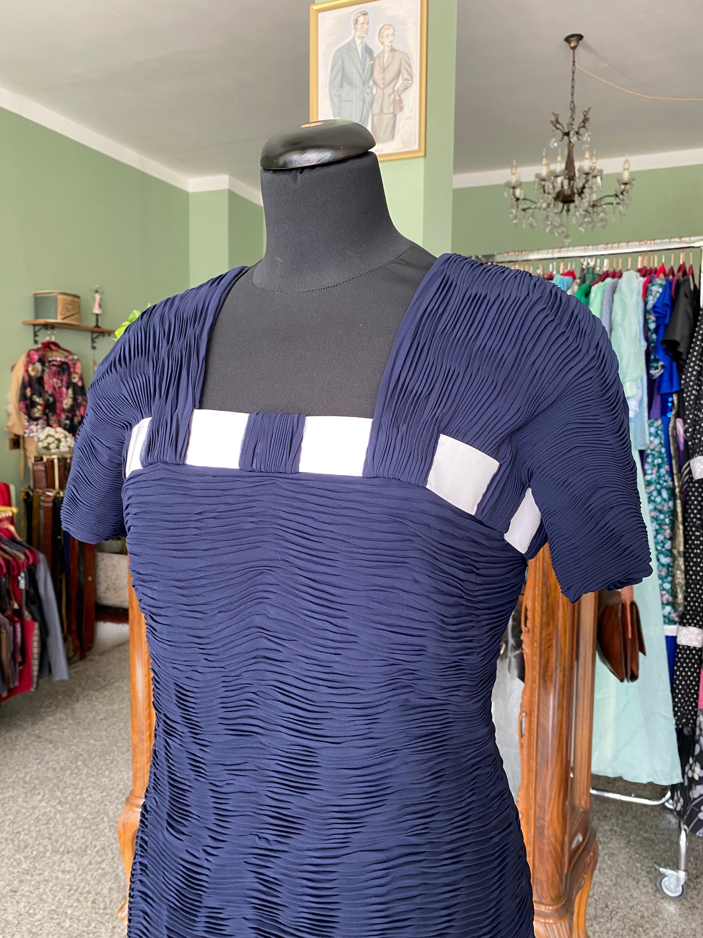 Abito vintage anni ’80 in seta plissé – omaggio allo stile Fortuny - TG. 40