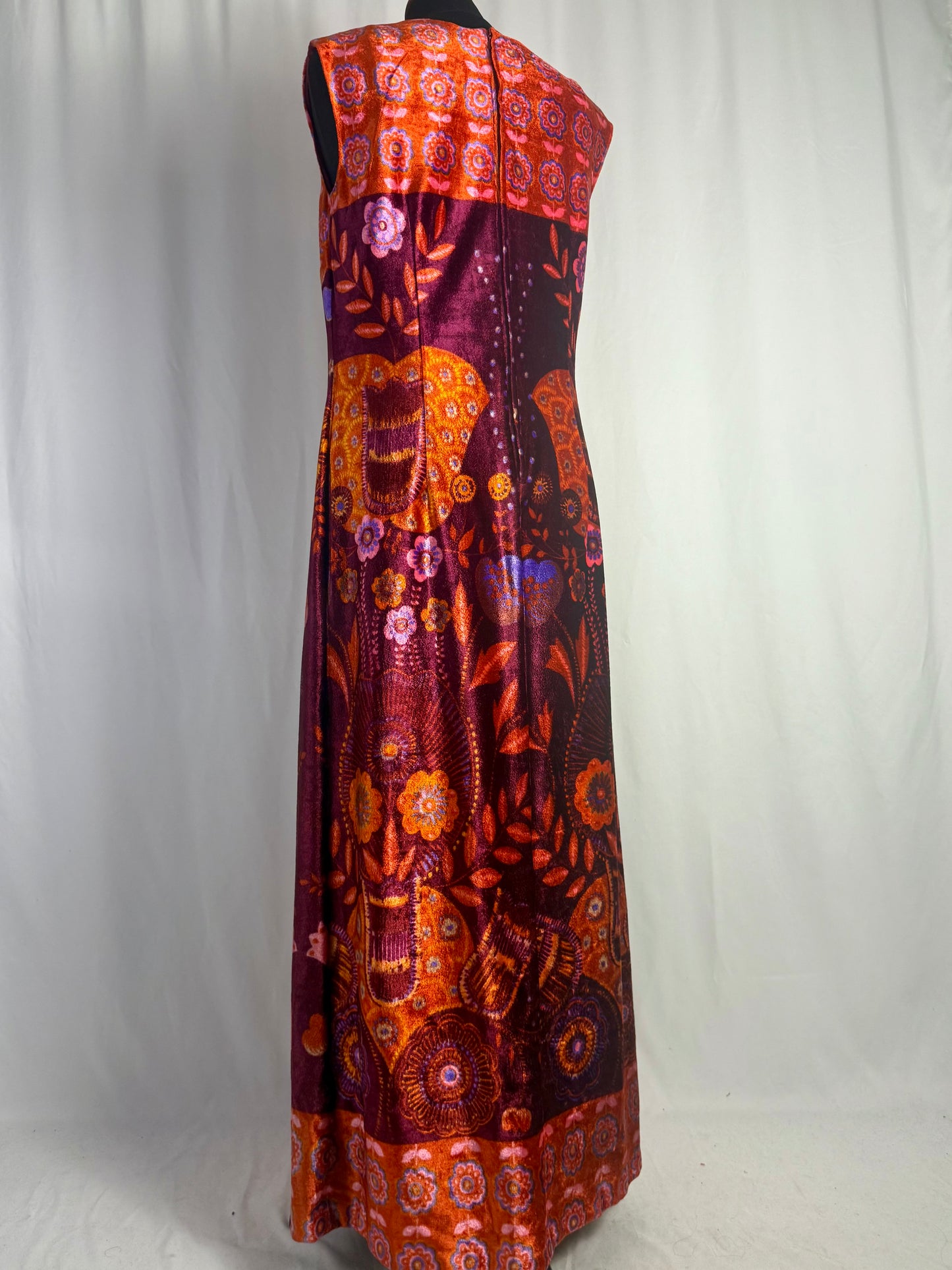 Maxi dress anni ‘70 in velour - TG. 42/44