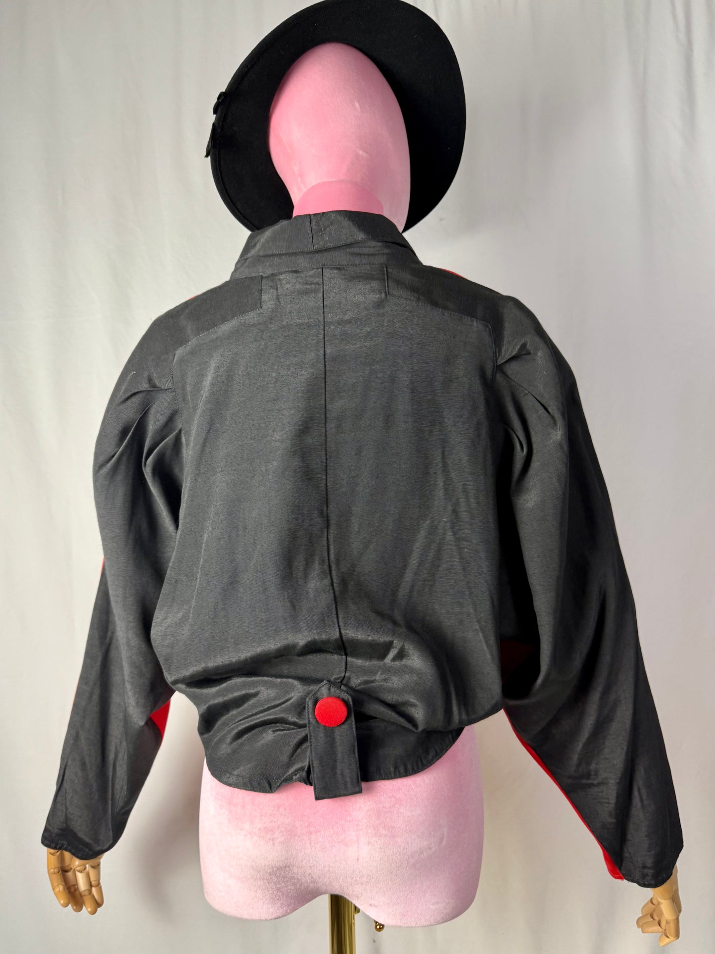 Bolero anni ‘80 bicolore rosso e nero - TG. 40