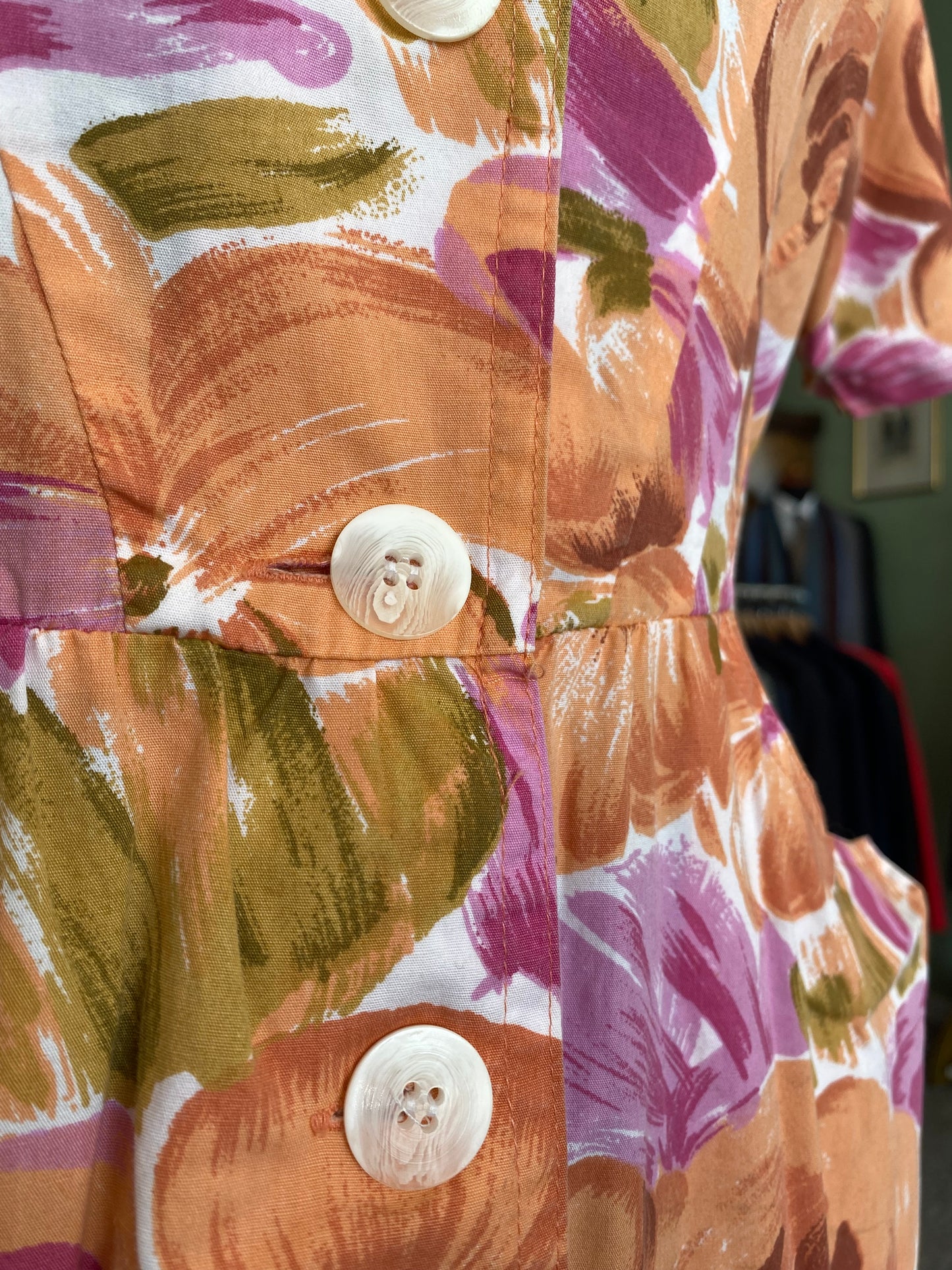 Abito in cotone con stamp floreale - TG. 42 circa