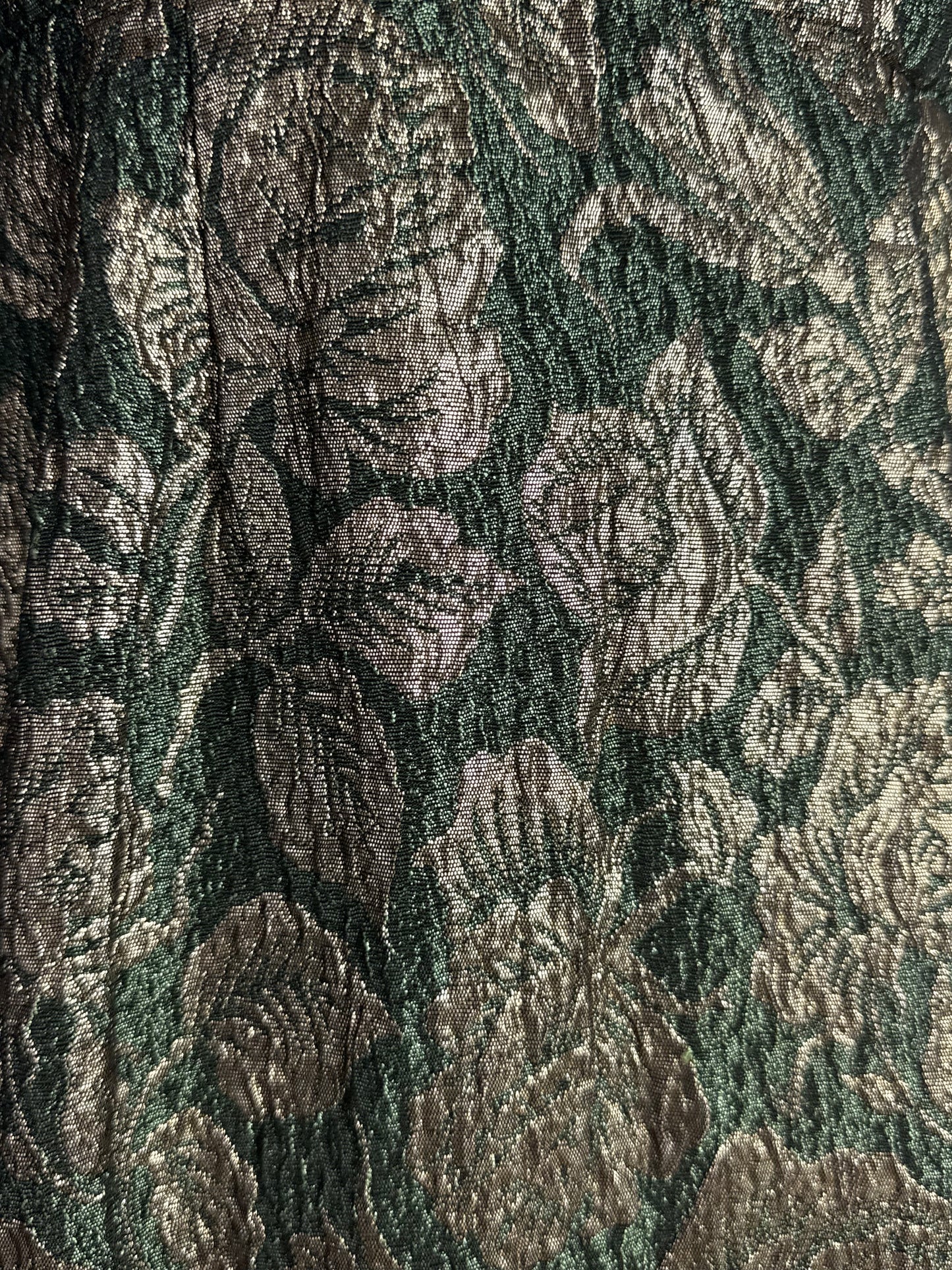 Abito anni ‘60 in broccato verde e oro - TG. 38