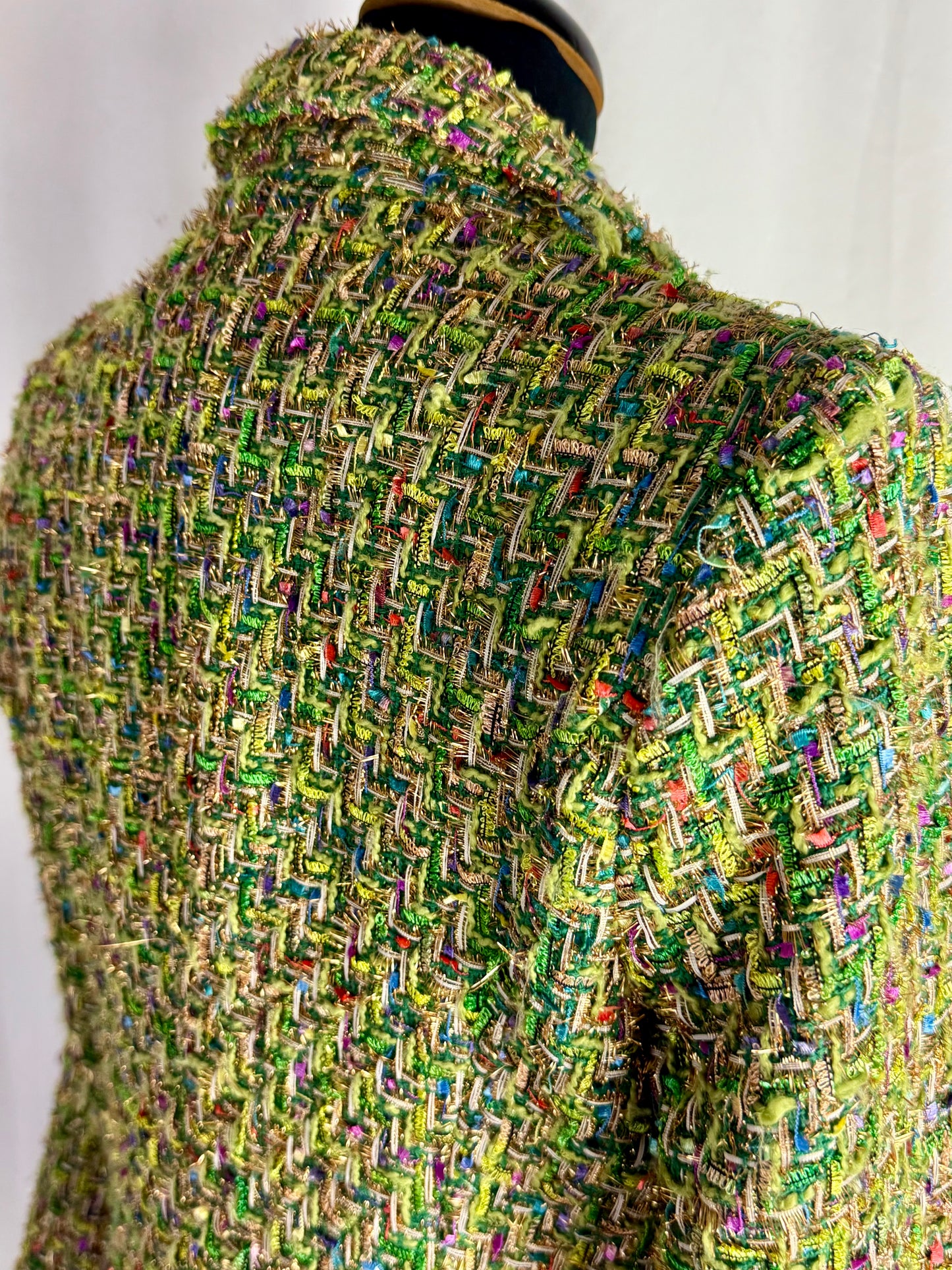 Blazer anni ’90 in tweed multicolor verde - TG. 40/42