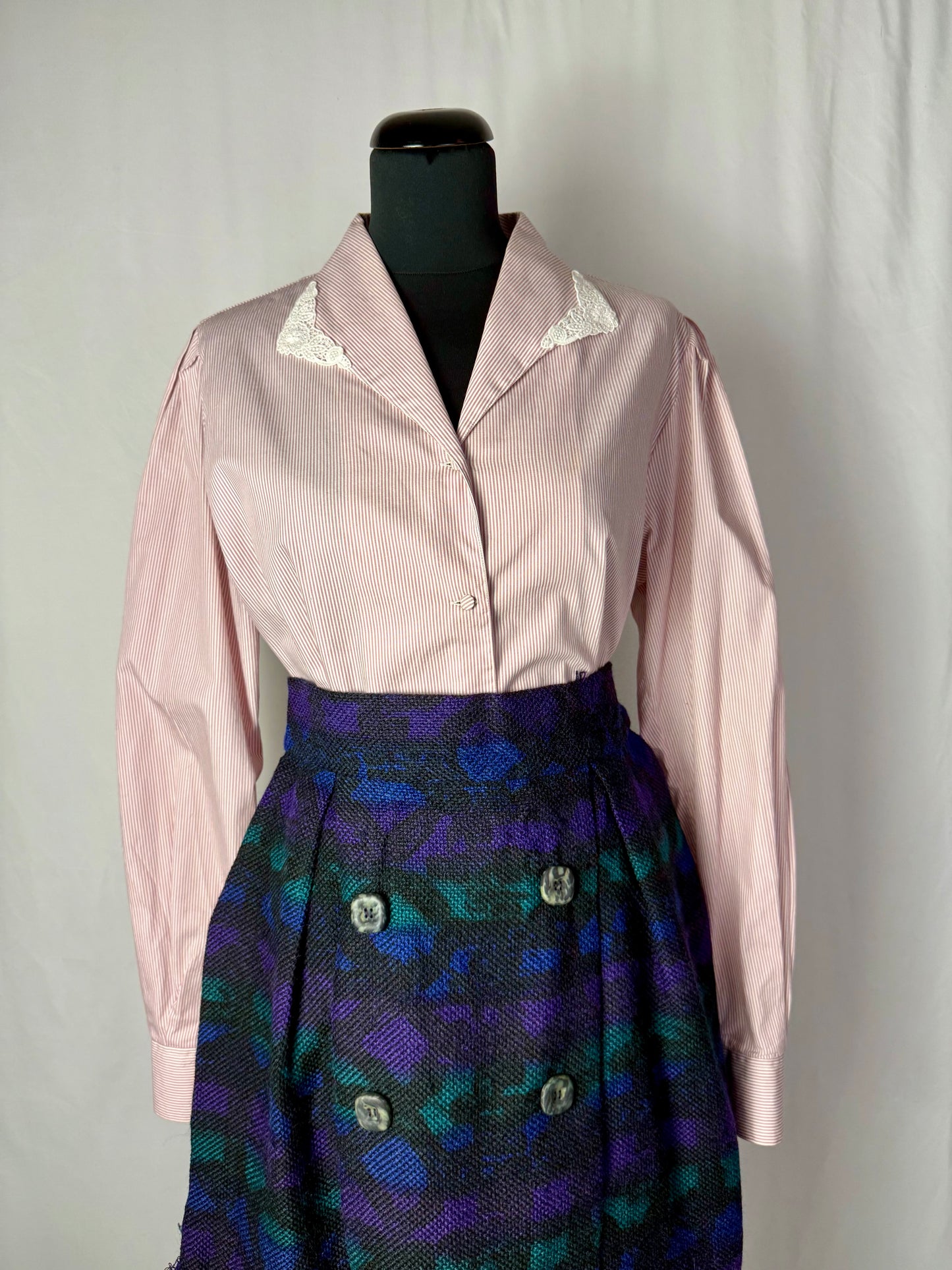 Camicia in cotone con colletto in pizzo - TG. 44 circa