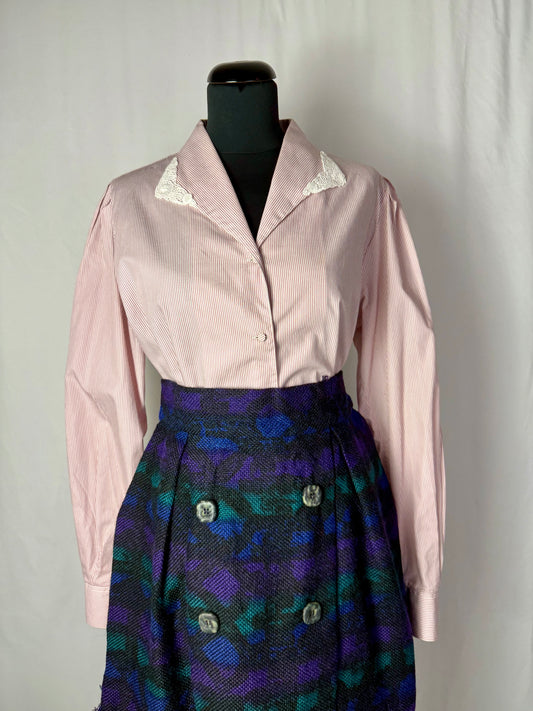 Camicia in cotone con colletto in pizzo - TG. 44 circa