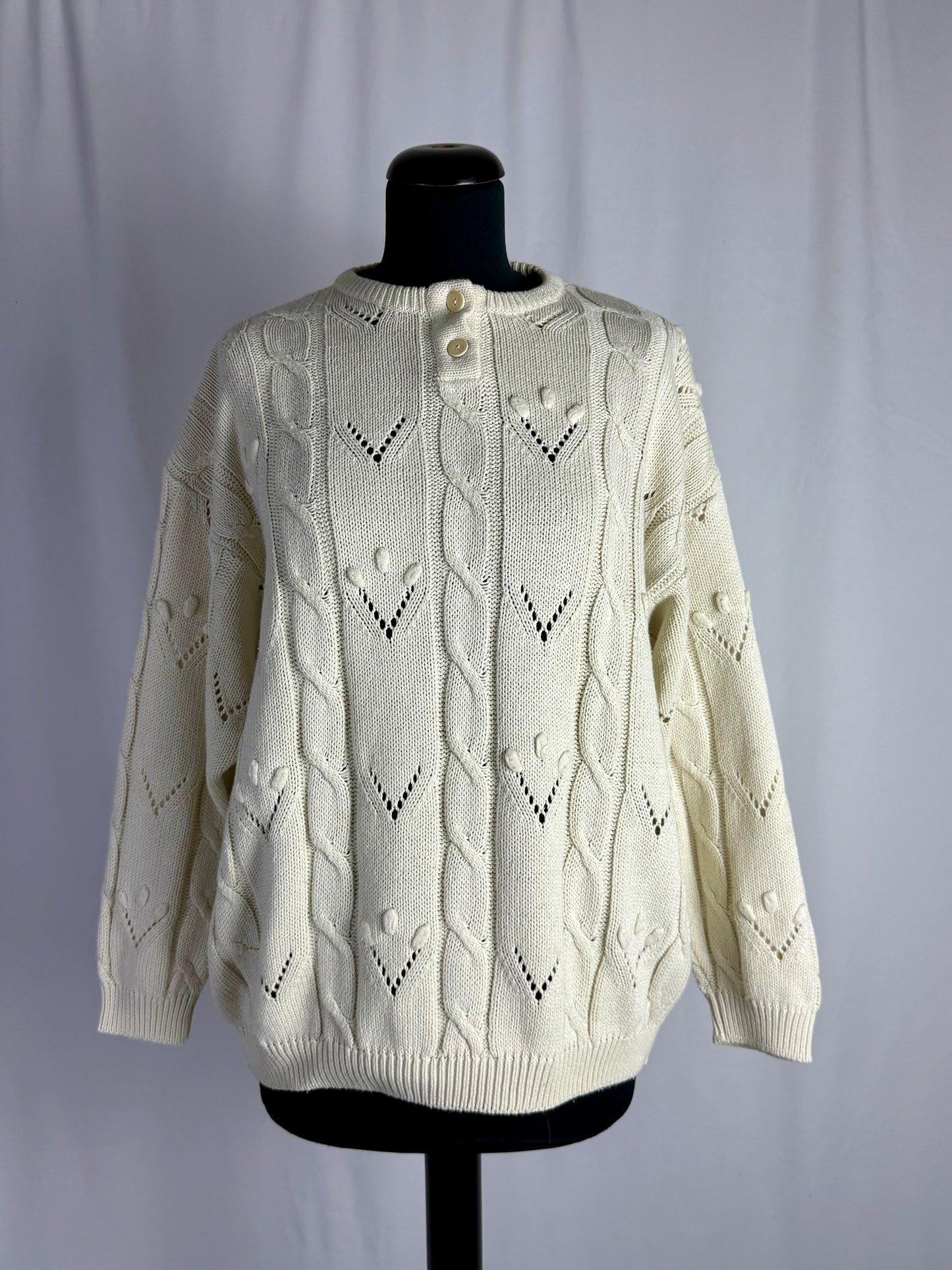 Maglione bianco in filo di cotone - TG. 48/50
