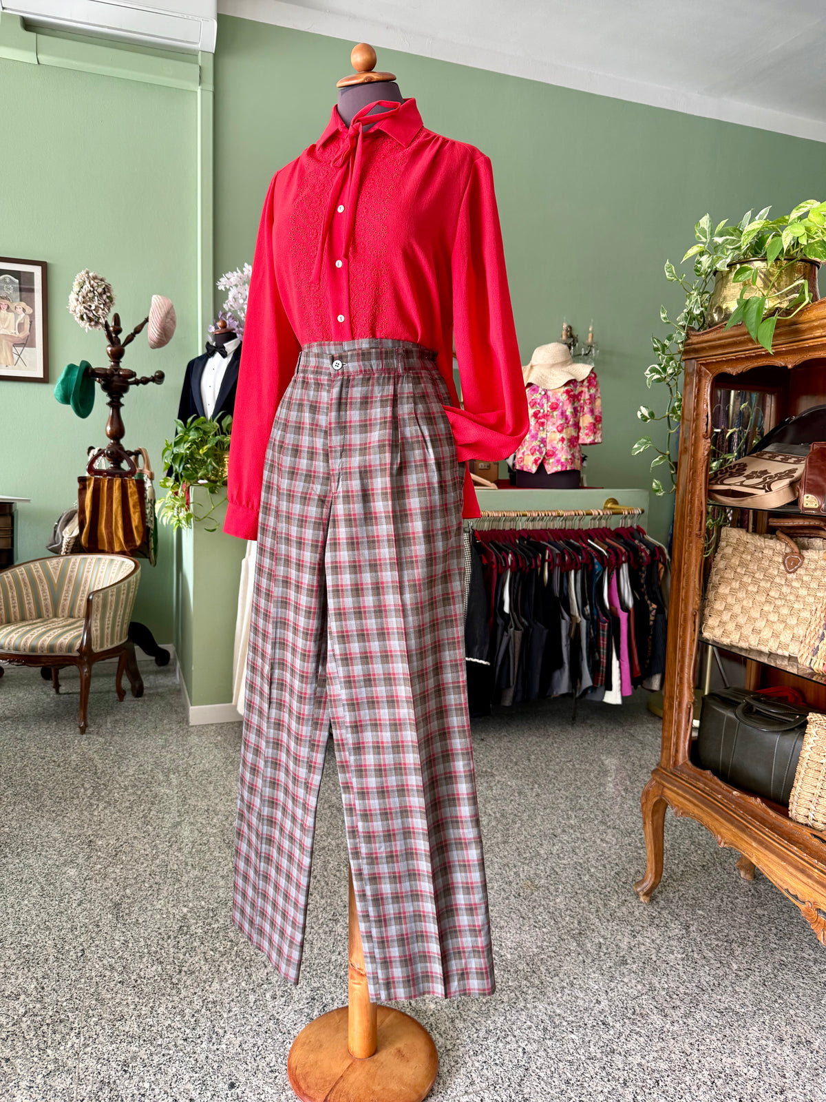 Pantaloni anni ‘70 a quadri - TG. 40