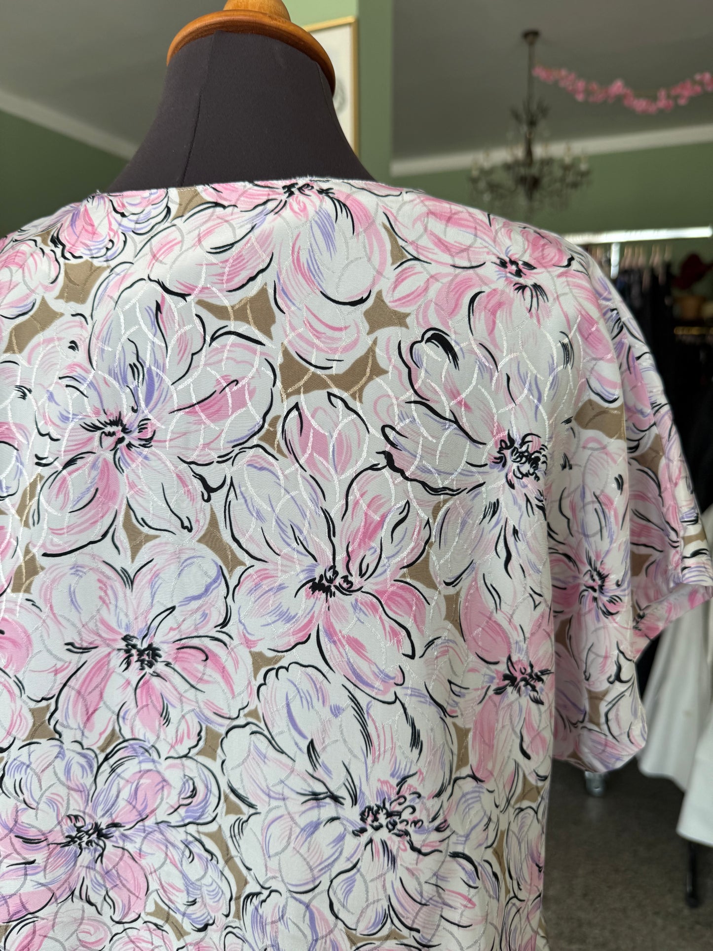 Blusa anni ‘80 con stampa floreale - TG. 48 circa