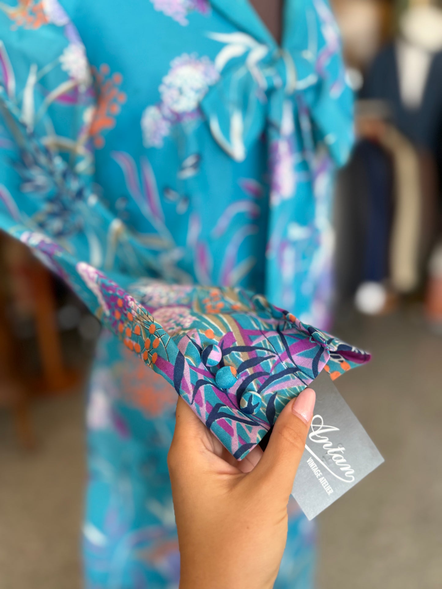 Maxi dress anni ‘70 turchese - TG. 44