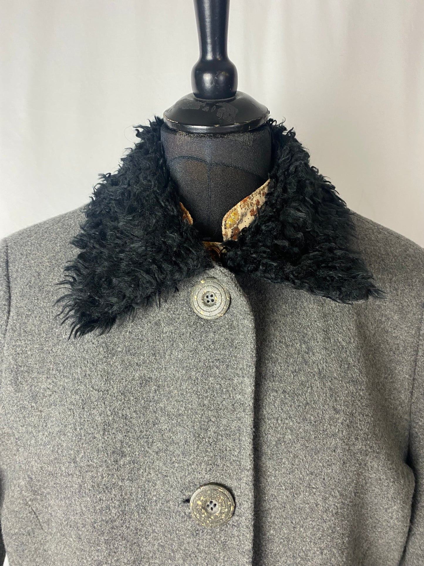 Cappotto lungo grigio in lana - TG. 42/44