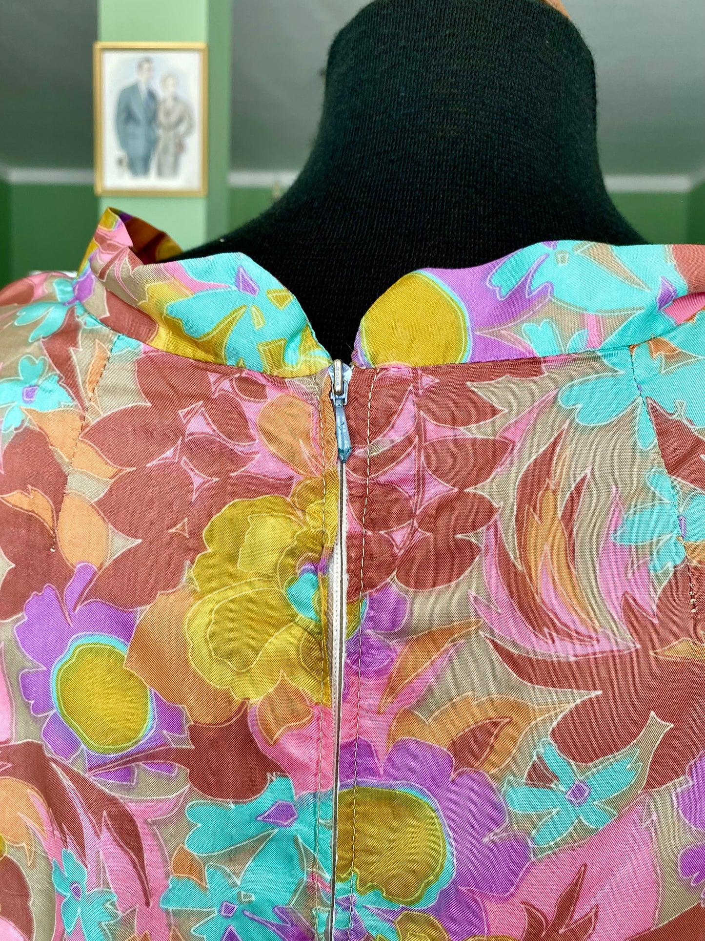 Abito in seta anni ‘60 con stampa iconica - TG. 46