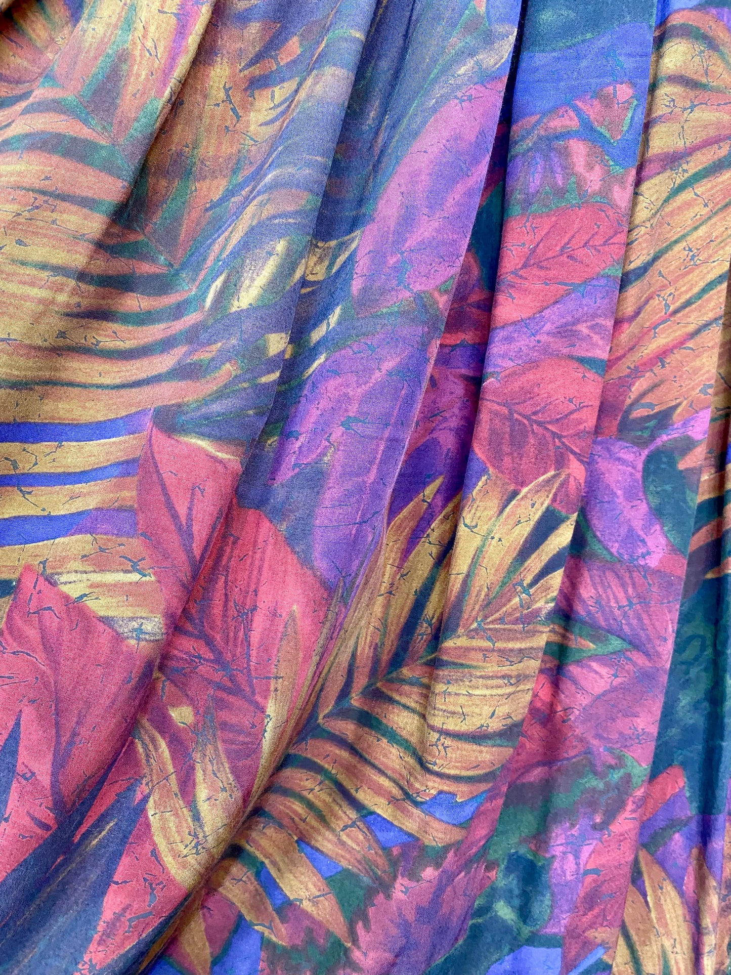 Gonna anni '80 tropical multicolor a pieghe morbide - TG. 48/50