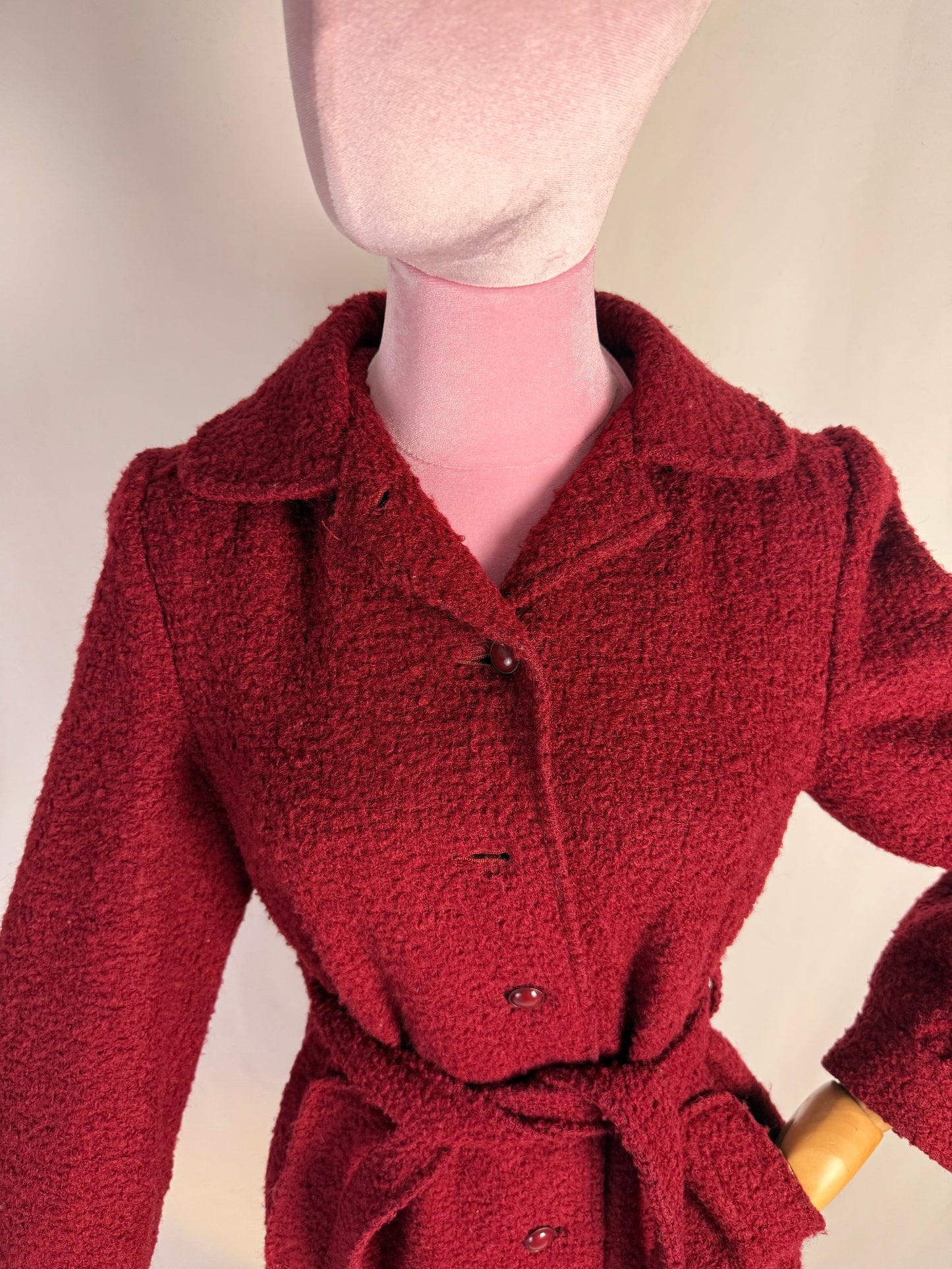 Cappotto anni ‘70 borgogna - TG. 38