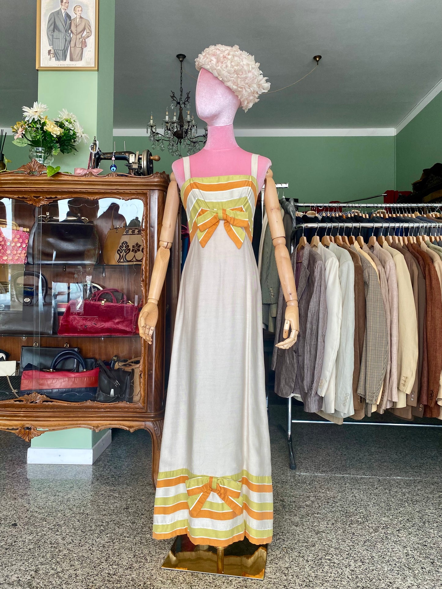Maxi dress in shantung di seta - TG. 38 circa