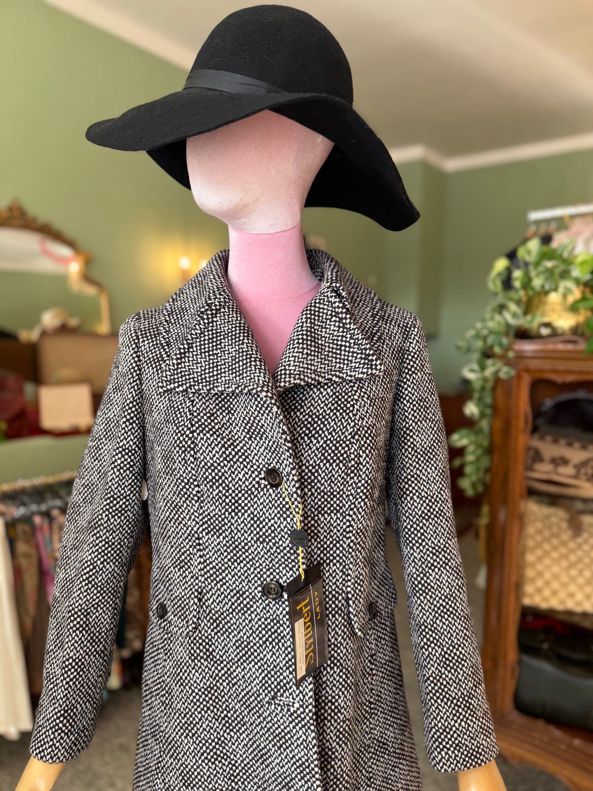 Cappotto anni ‘70 tweed fondo di magazzino - TG. 40/42
