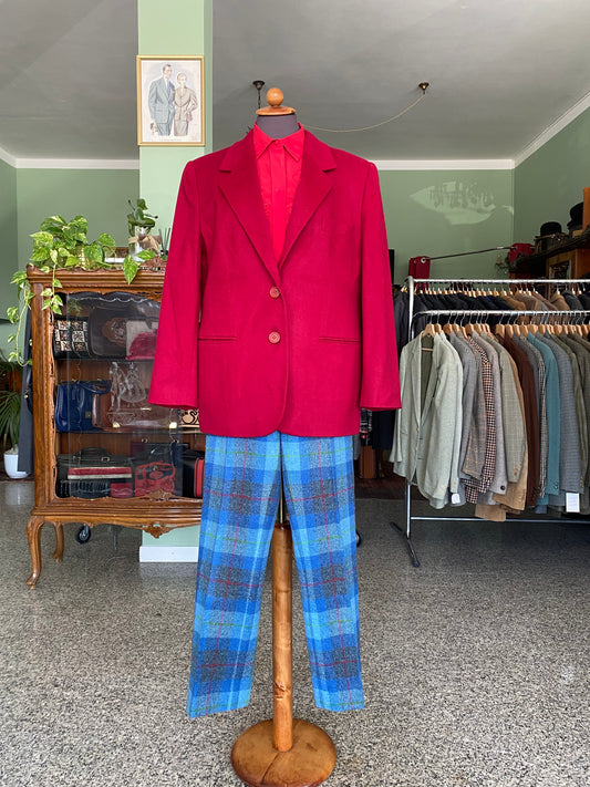 Giacca misti cashmere rosso rubino  - TG. 46