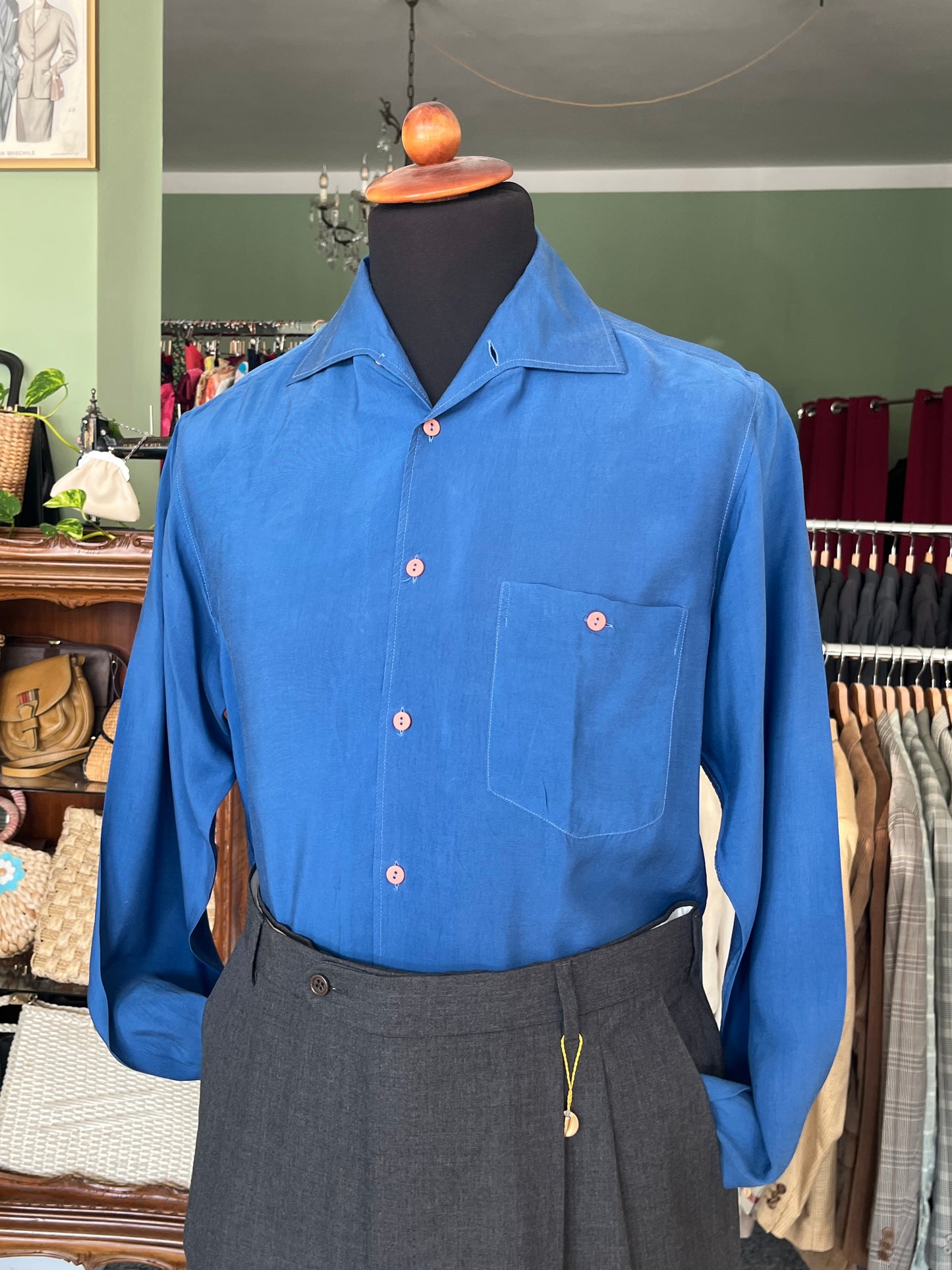 Camicia in cupro anni ‘80 tg. M-L