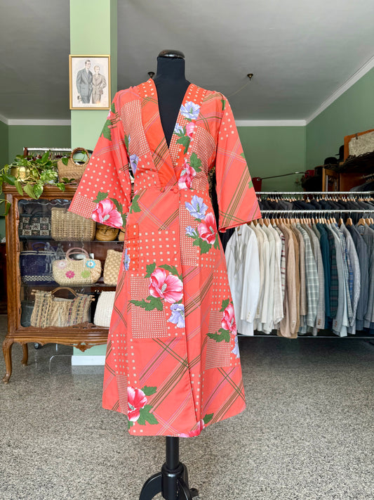 Kimono/Vestaglia Vintage Anni ’70 con Stampa Floreale