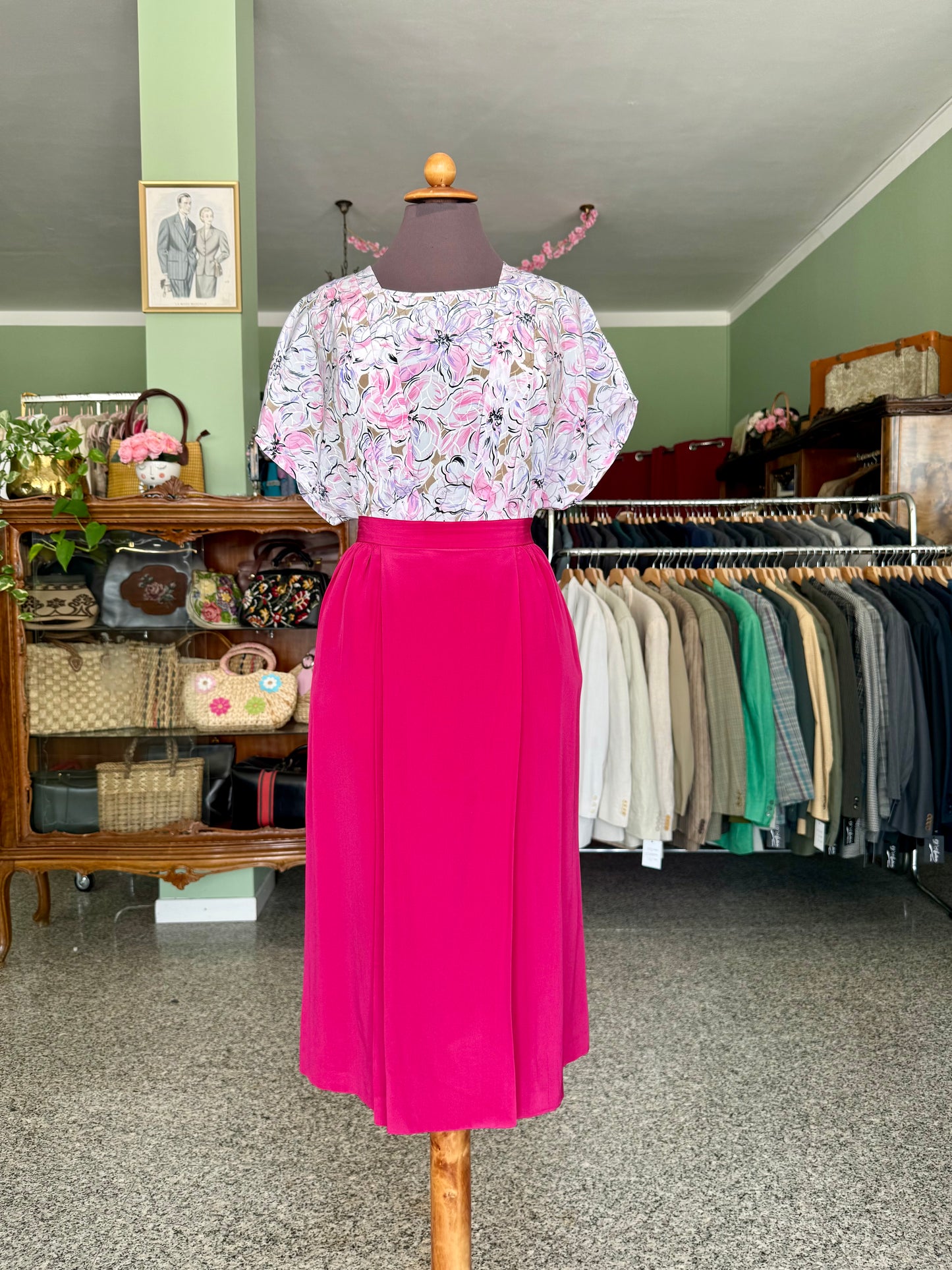 Gonna fucsia in seta - TG. 44