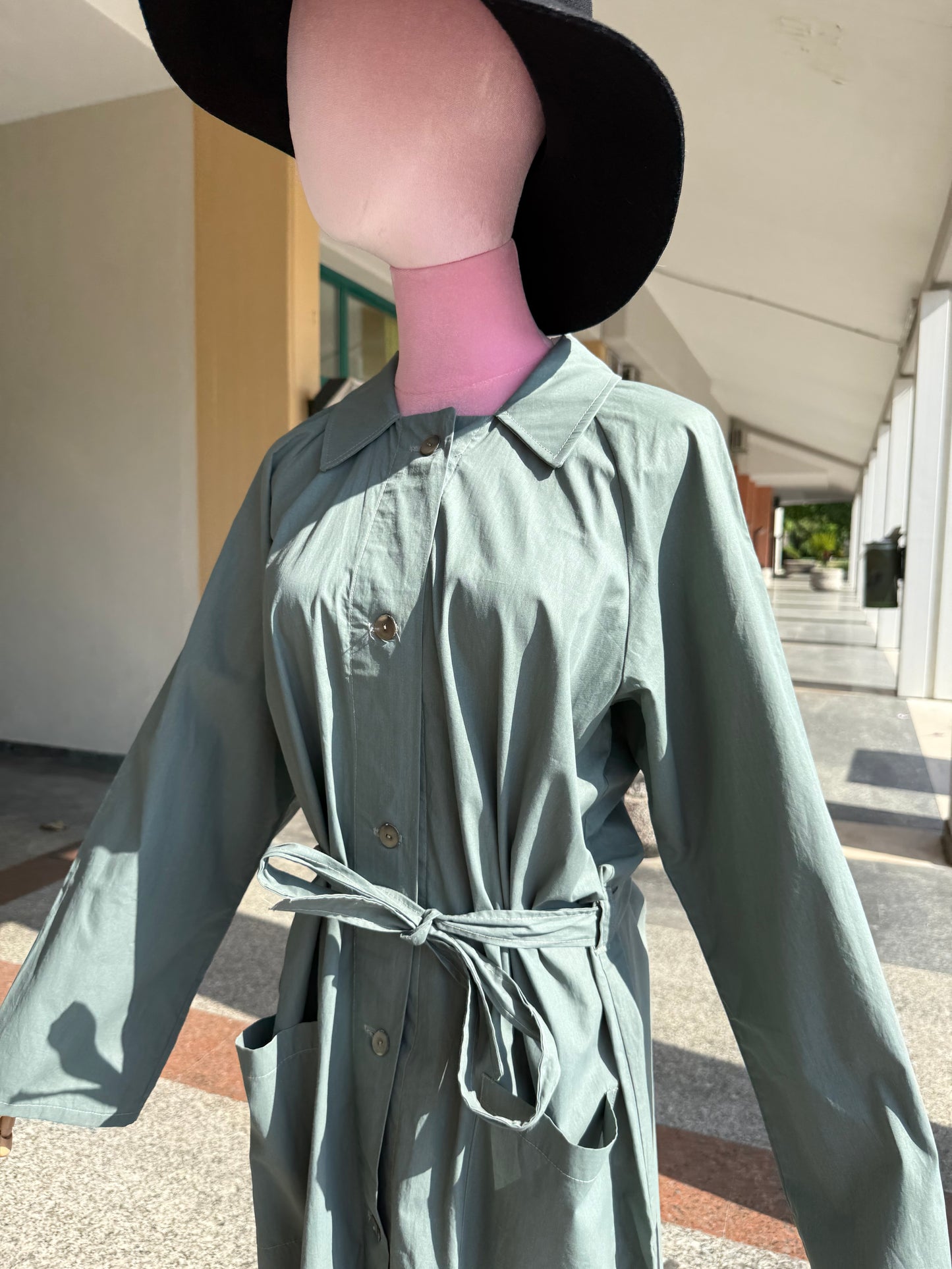 Trench anni ‘80 azzurro polvere - TG. 44/46