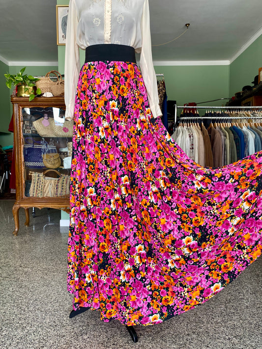 Maxi gonna anni ‘70 tripudio di fiori - TG. 38/40