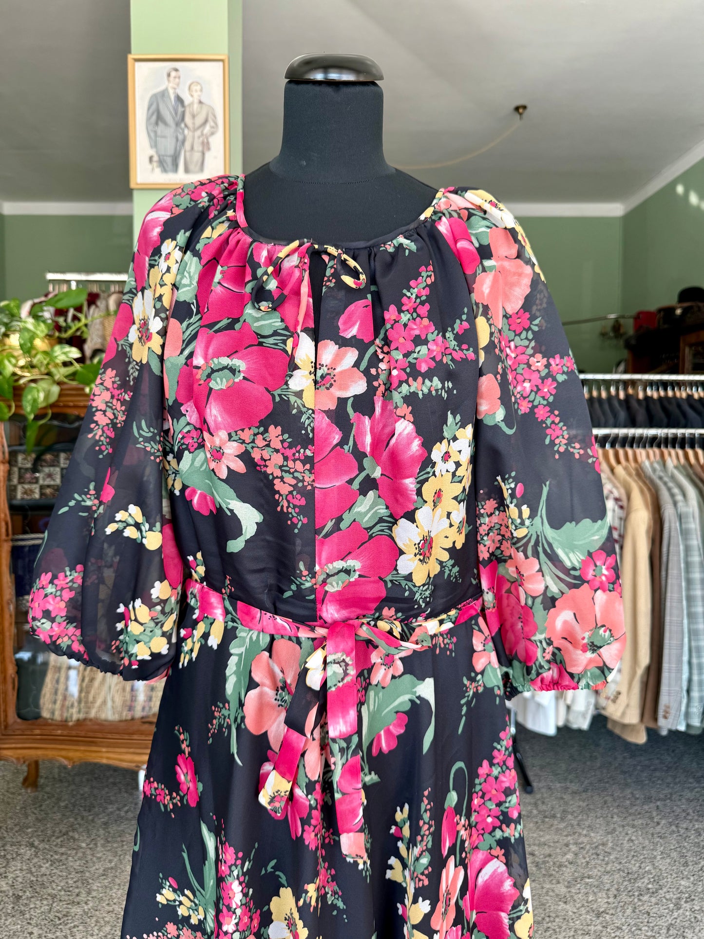 Maxi dress anni ‘70 campo fiorito - TG. 42