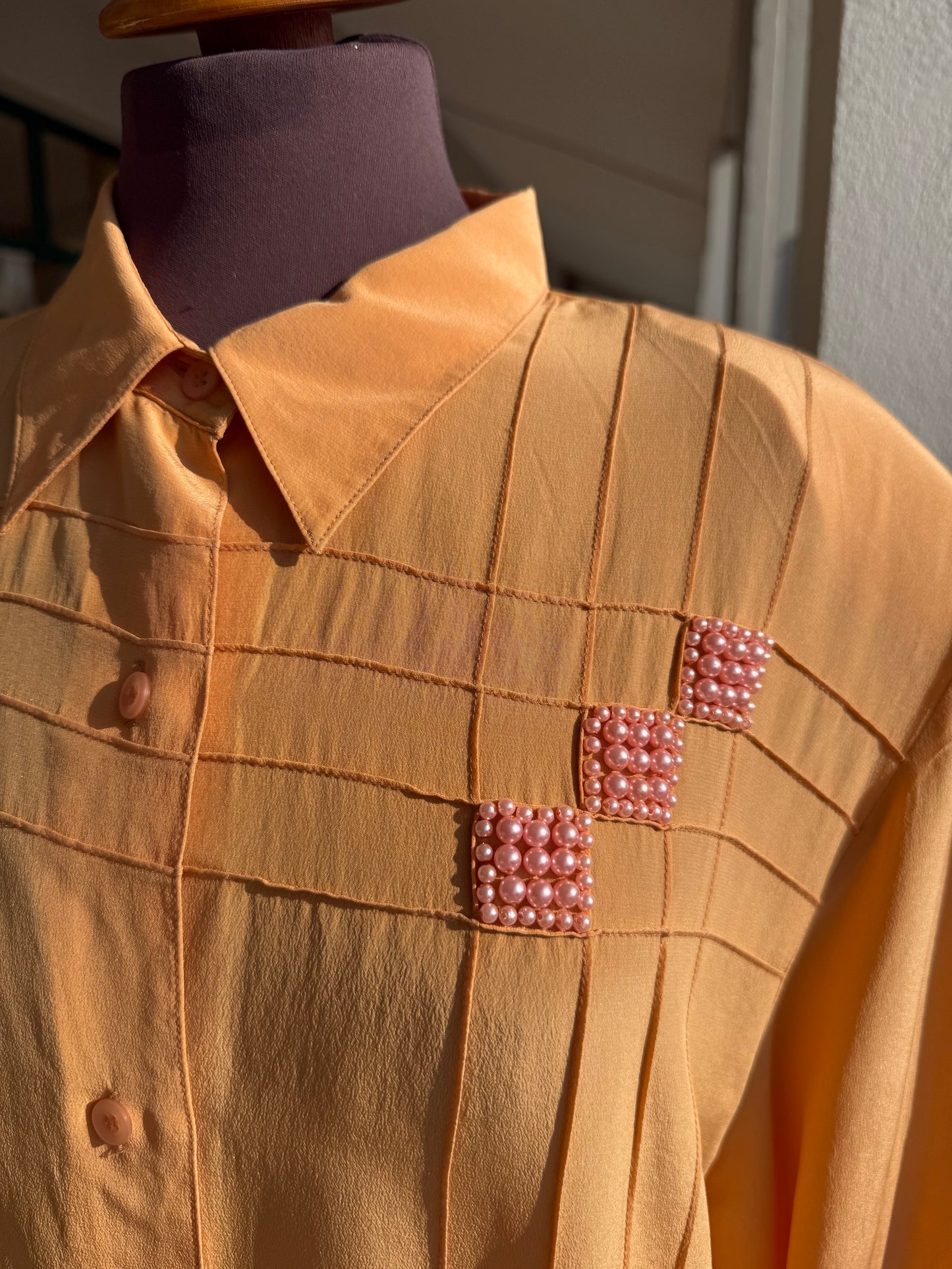 Camicia in seta color pesca - TG. 50/52